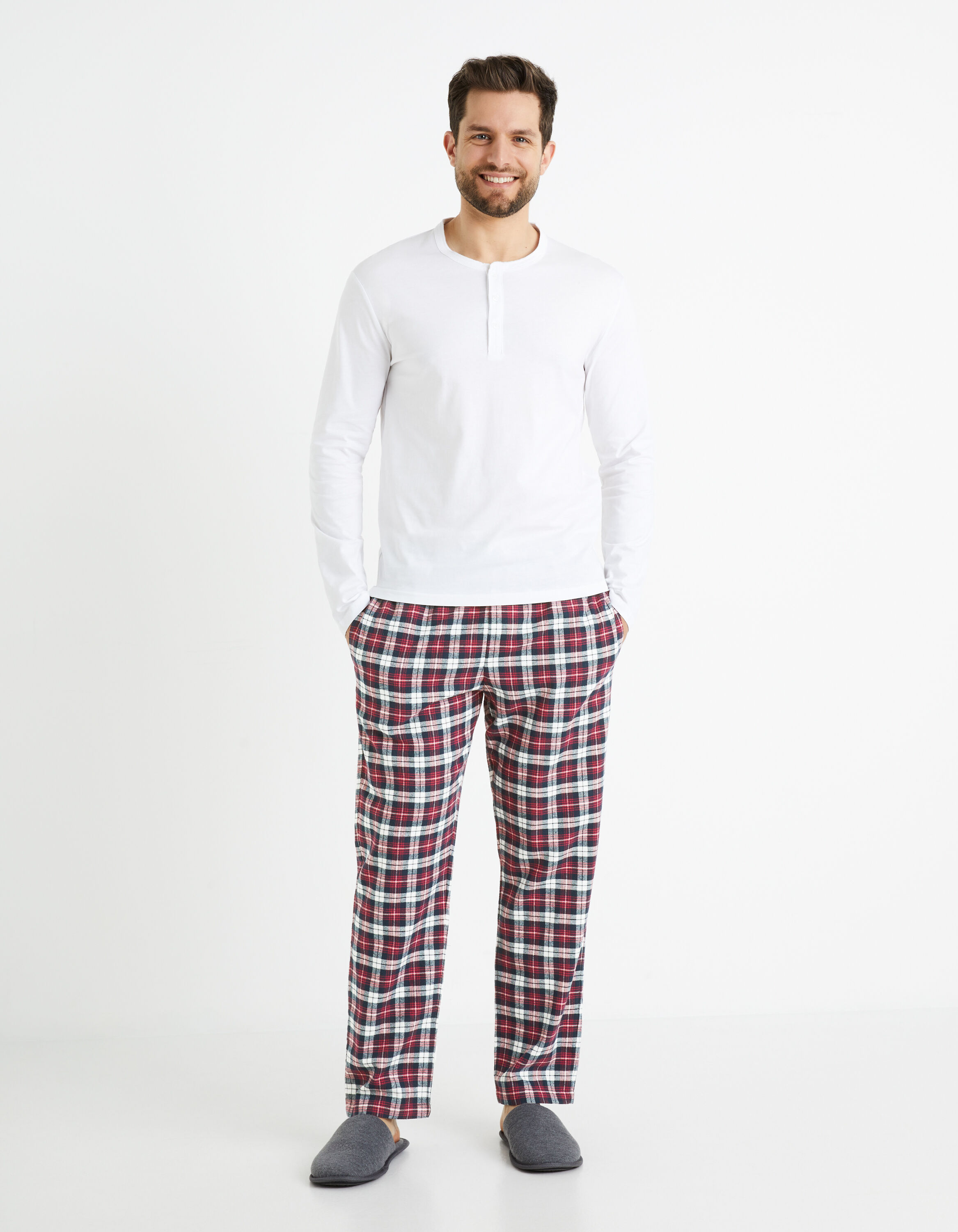 Pyjama 100% coton - rouge et blanc