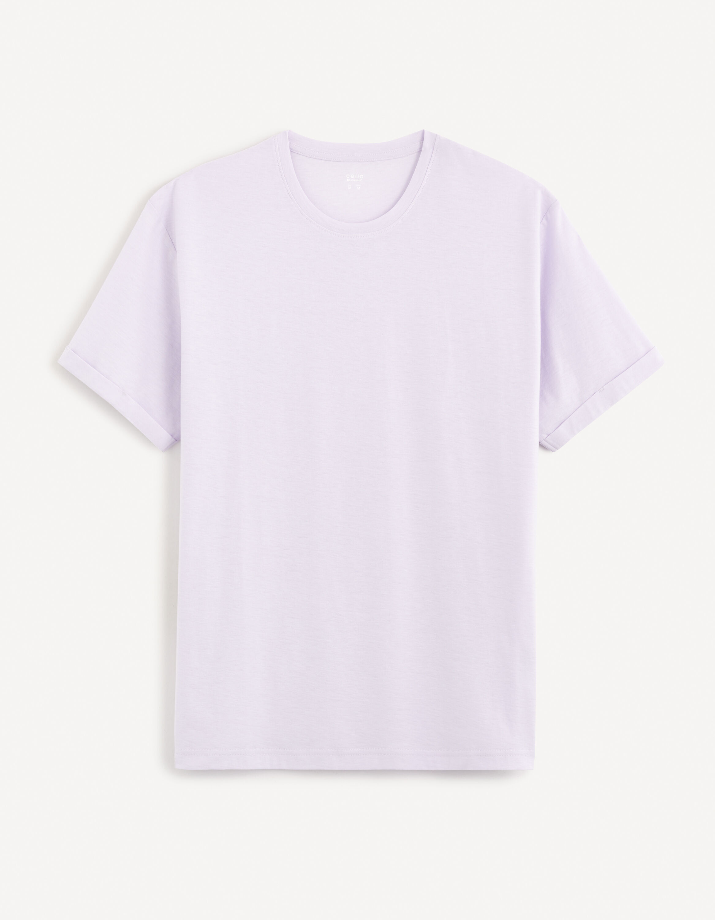 T-shirt col rond 100% coton - violet pastel