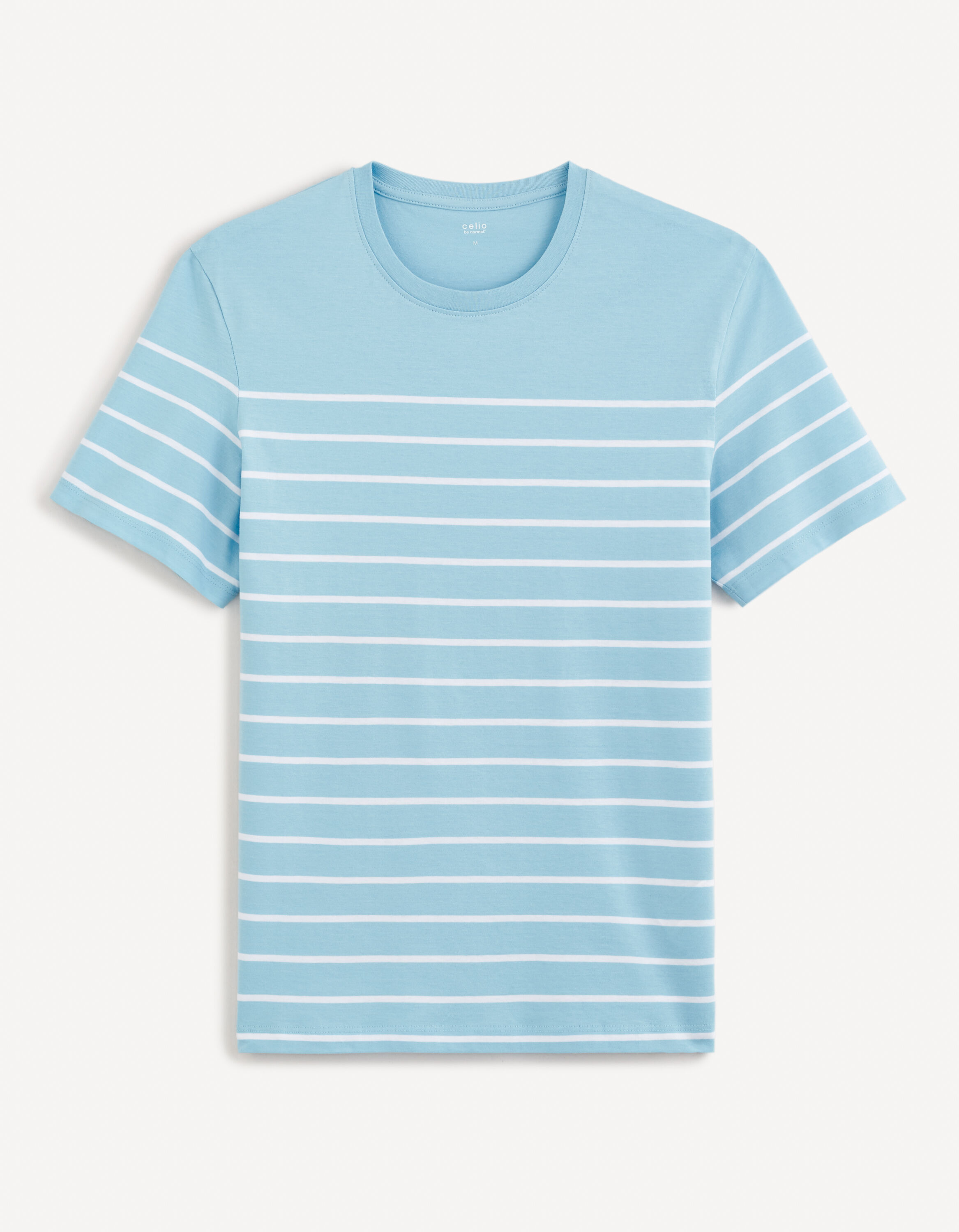 T-shirt col rond 100% coton -bleu clair