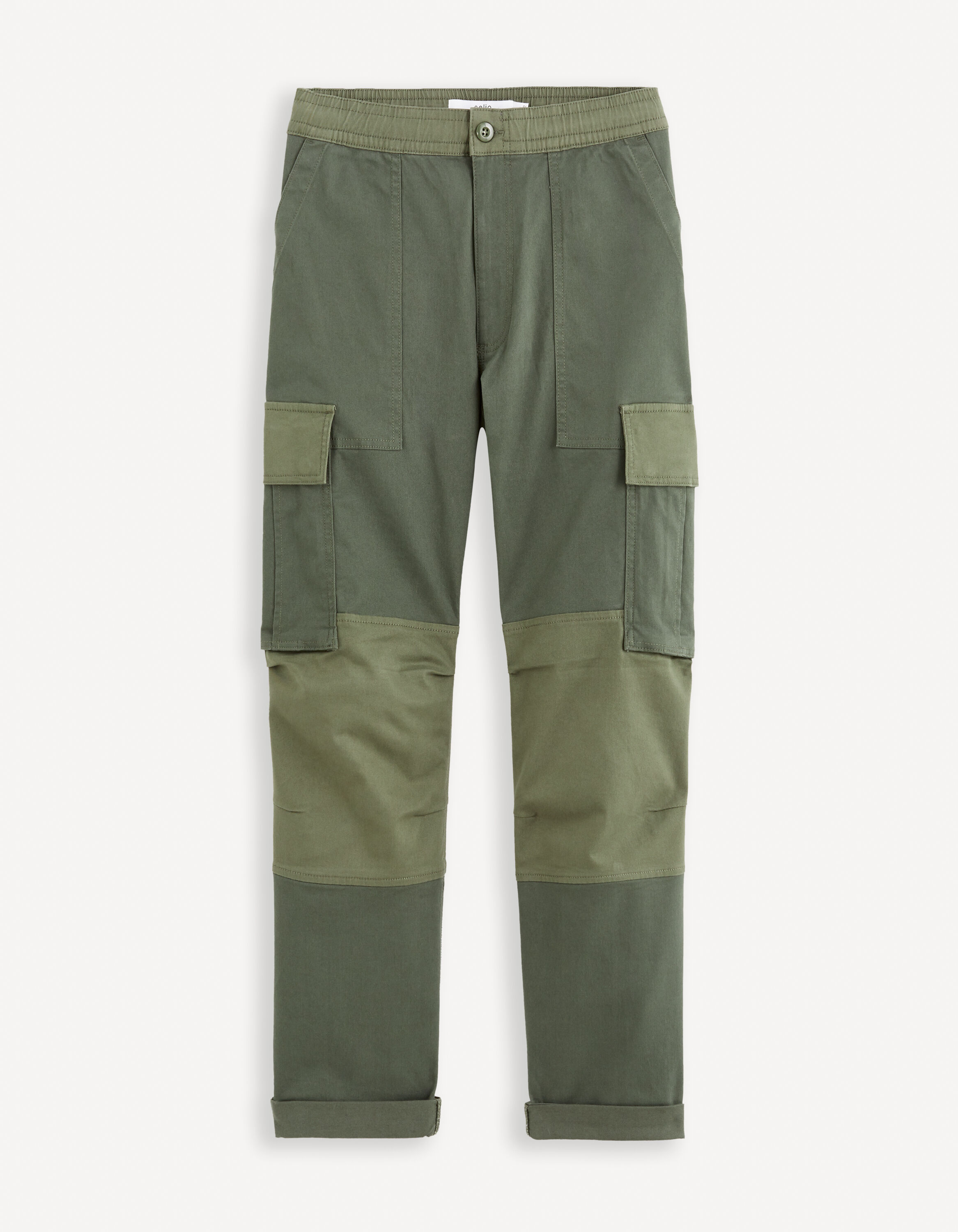 Pantalon cargo bi-color - kaki