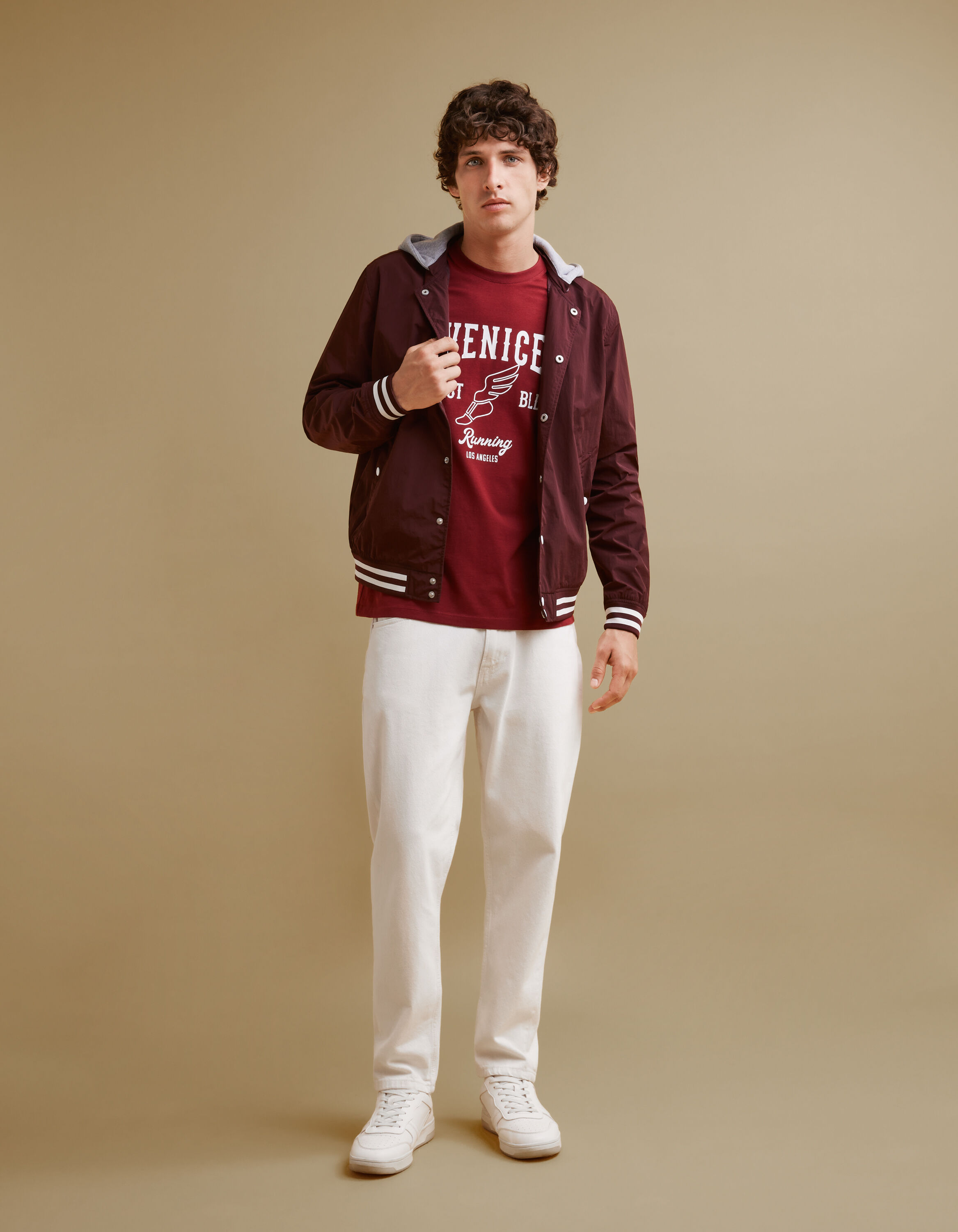 T-shirt col rond 100% coton - bordeaux