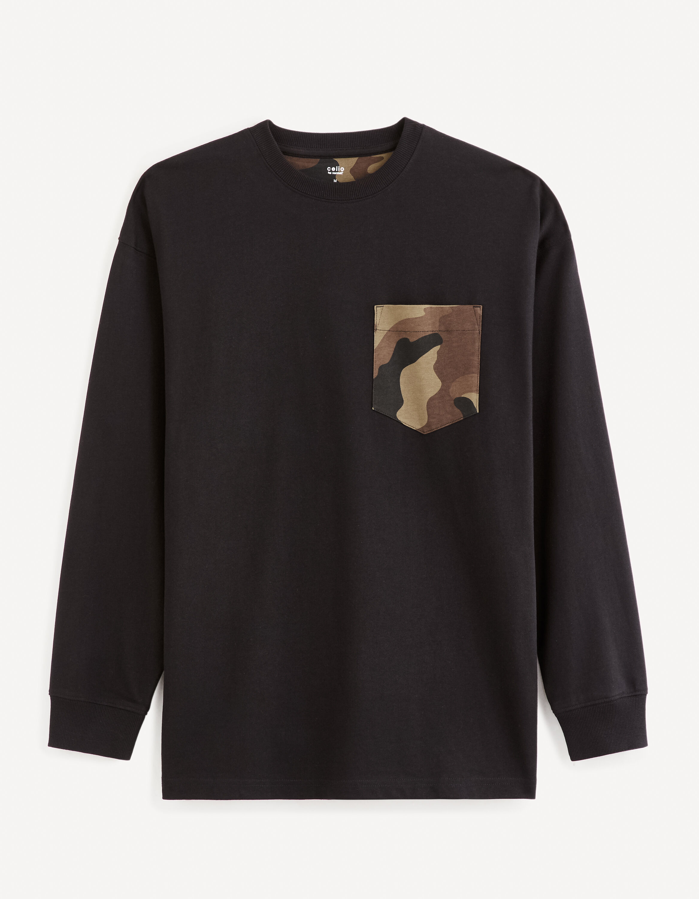 T-shirt manches longues 100% coton - noir