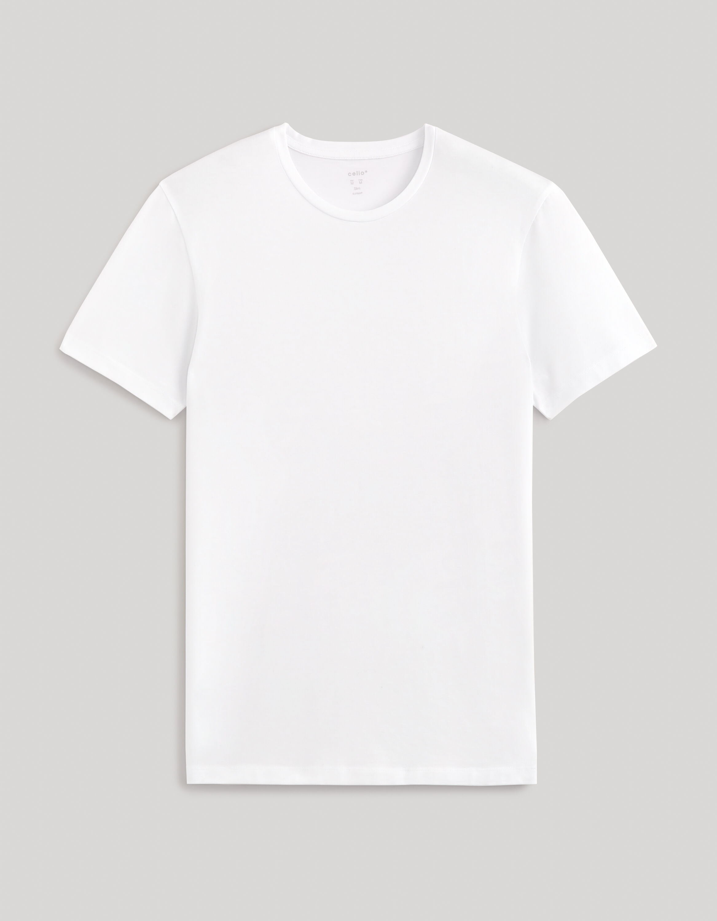 T-shirt col rond coton stretch - blanc