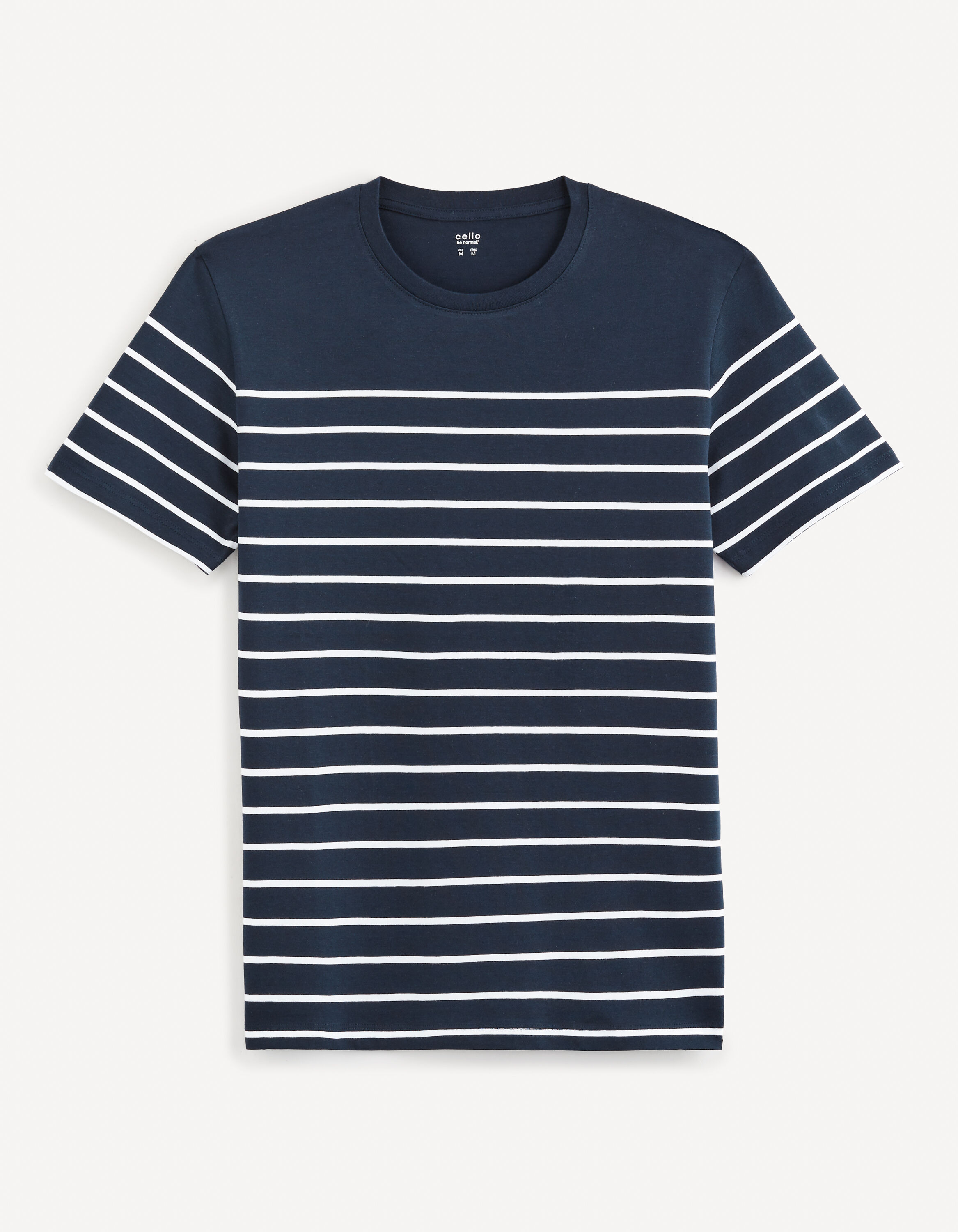 T-shirt col rond 100% coton -marine