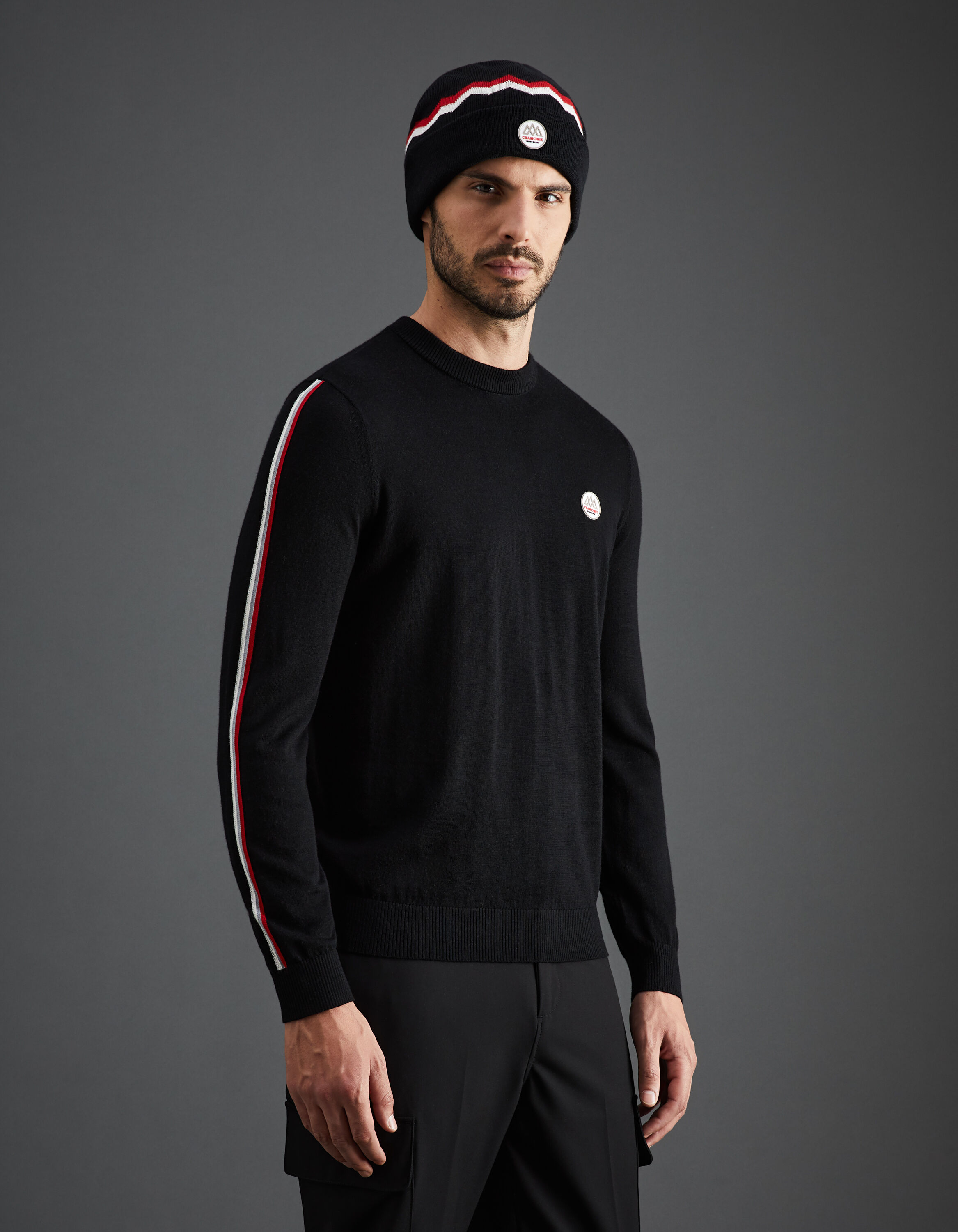 Chamonix-Mont-Blanc - Pull col rond 100% laine m&eacute;rinos