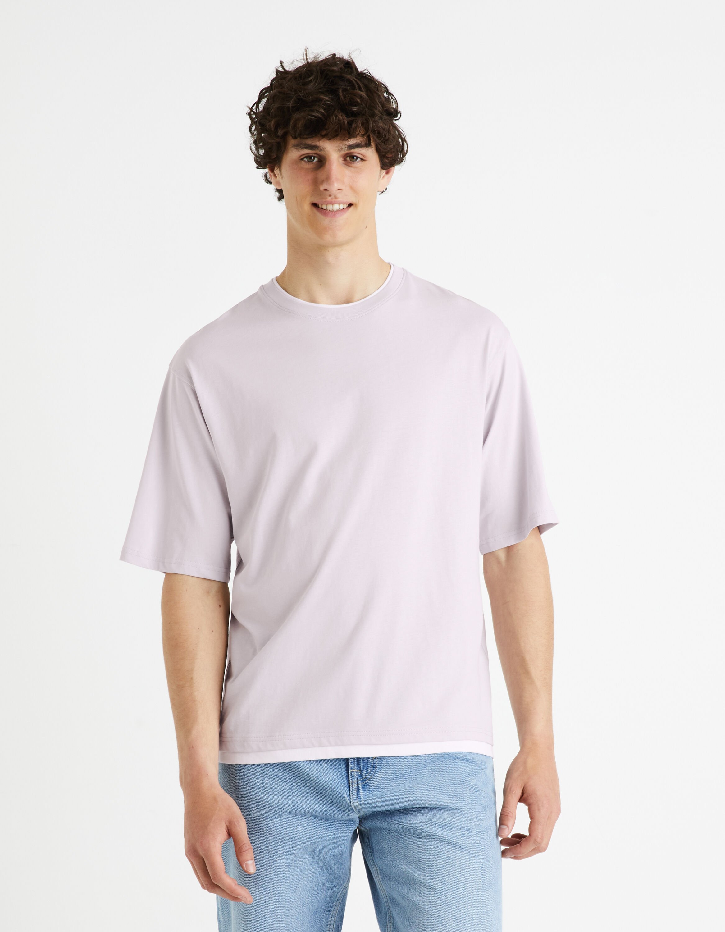 T-shirt col rond 100% coton - violet