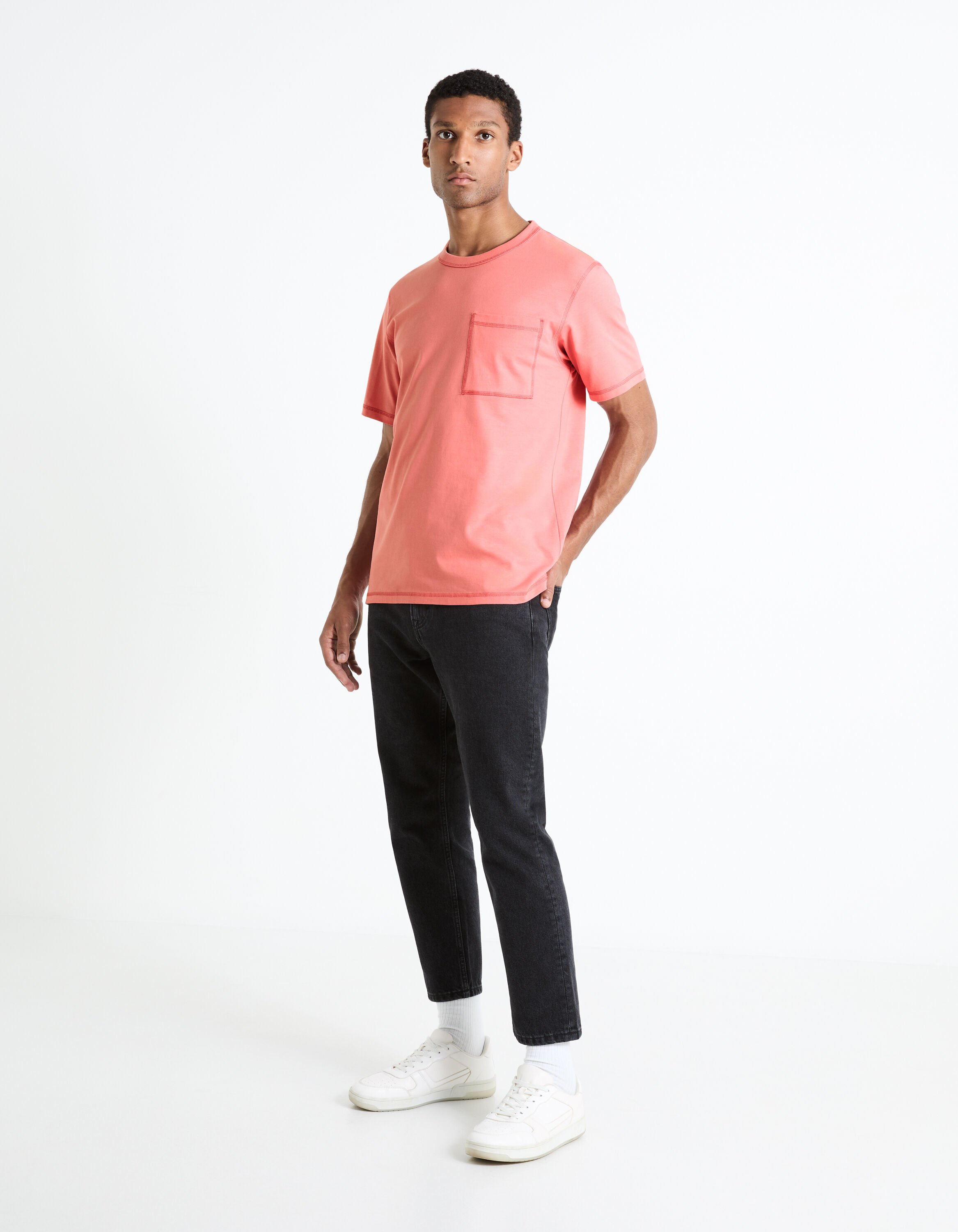 T-shirt col rond 100% coton - rose