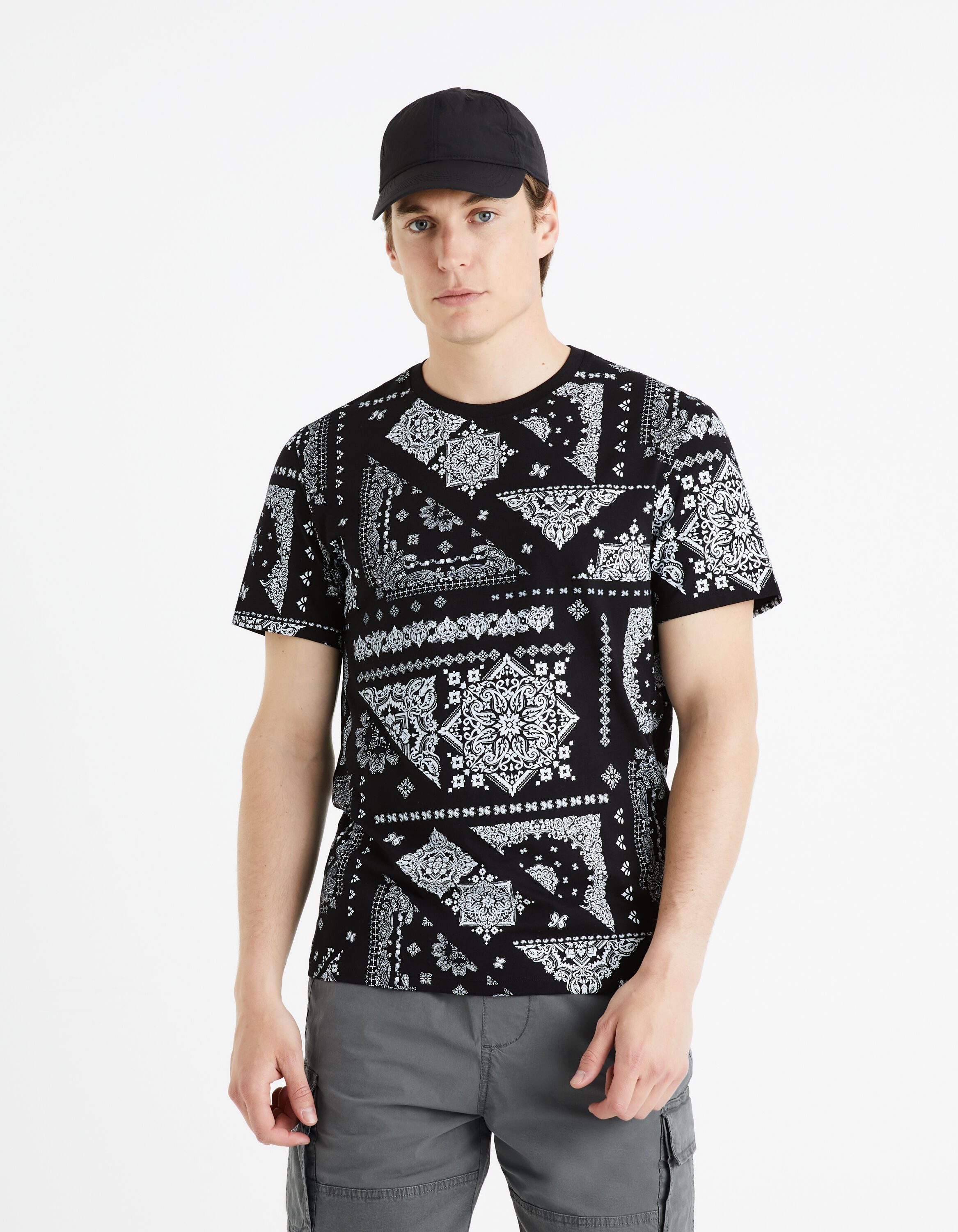 T-shirt col rond 100% coton - noir