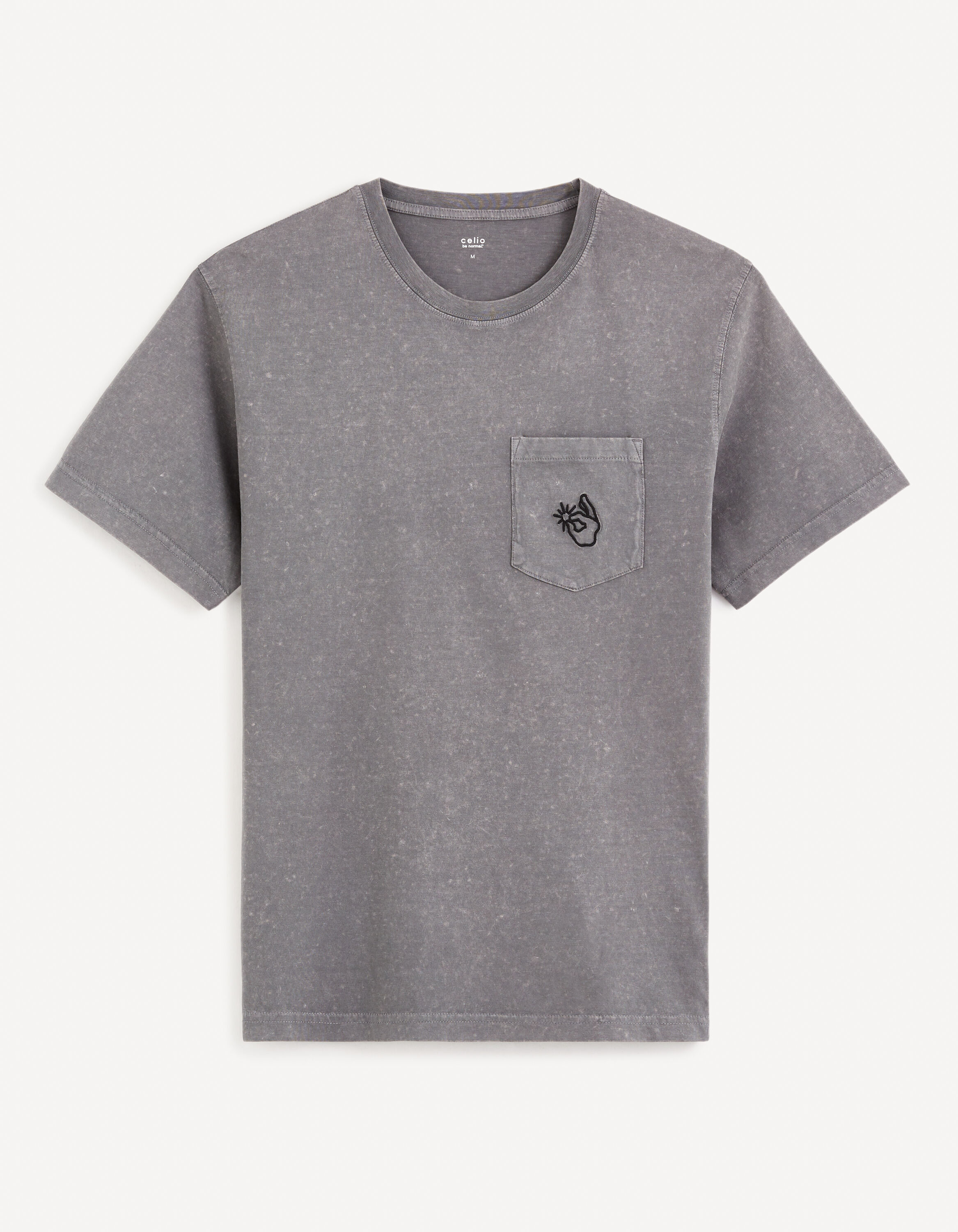 T-shirt col rond 100% coton - gris
