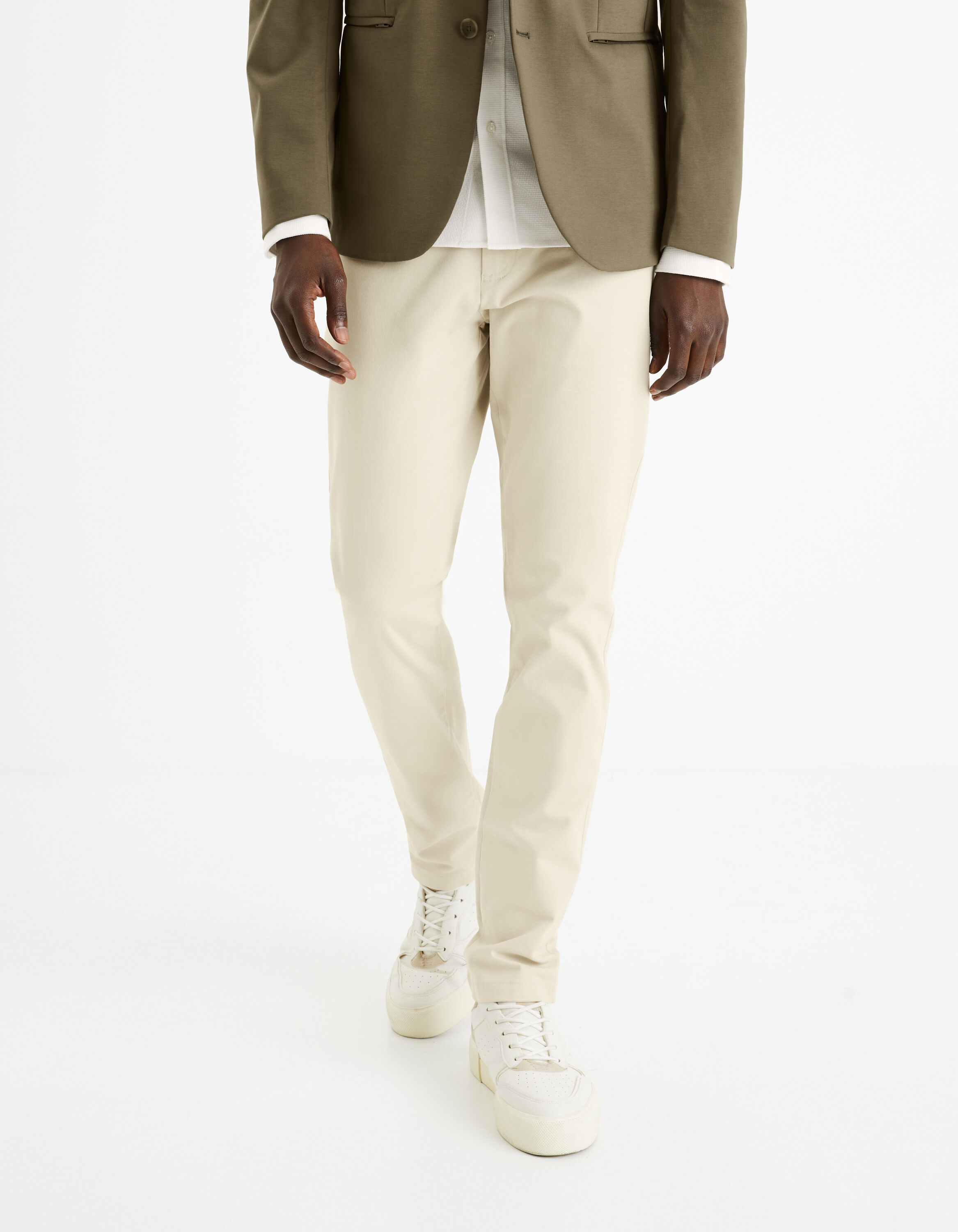 Pantalon chino slim - beige