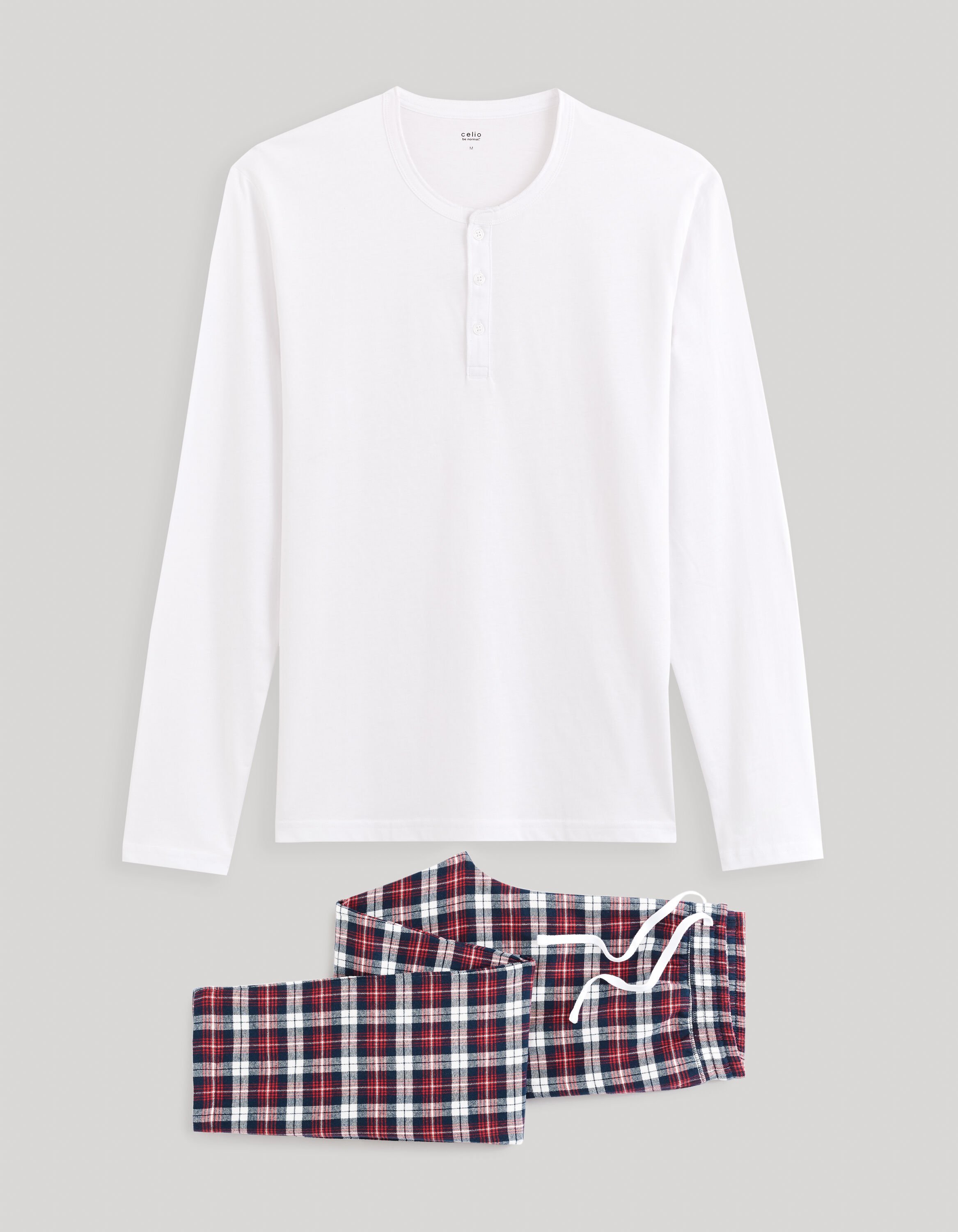 Pyjama 100% coton - rouge et blanc