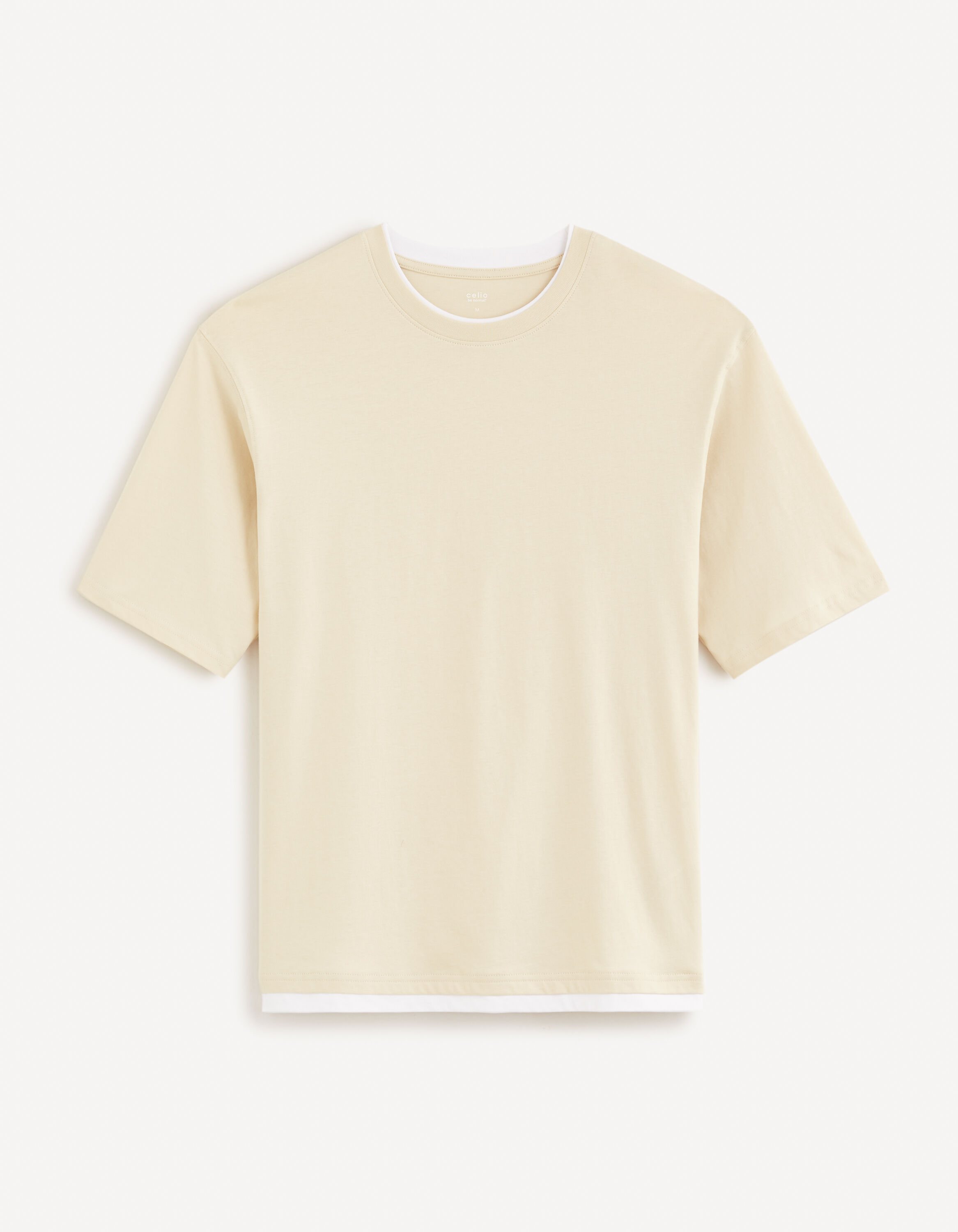 T-shirt col rond 100% coton - beige