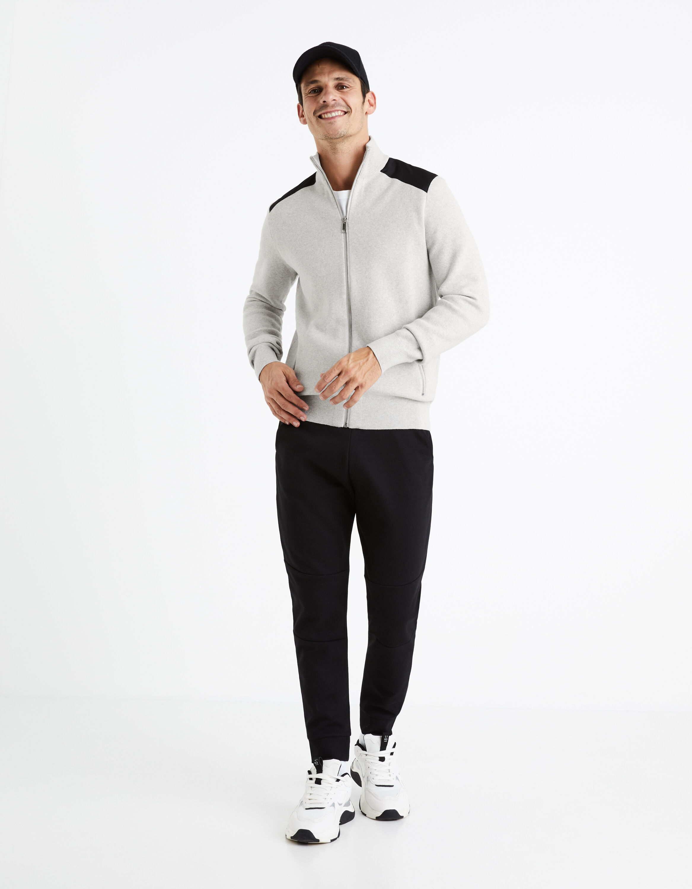 Jogging en molleton - noir