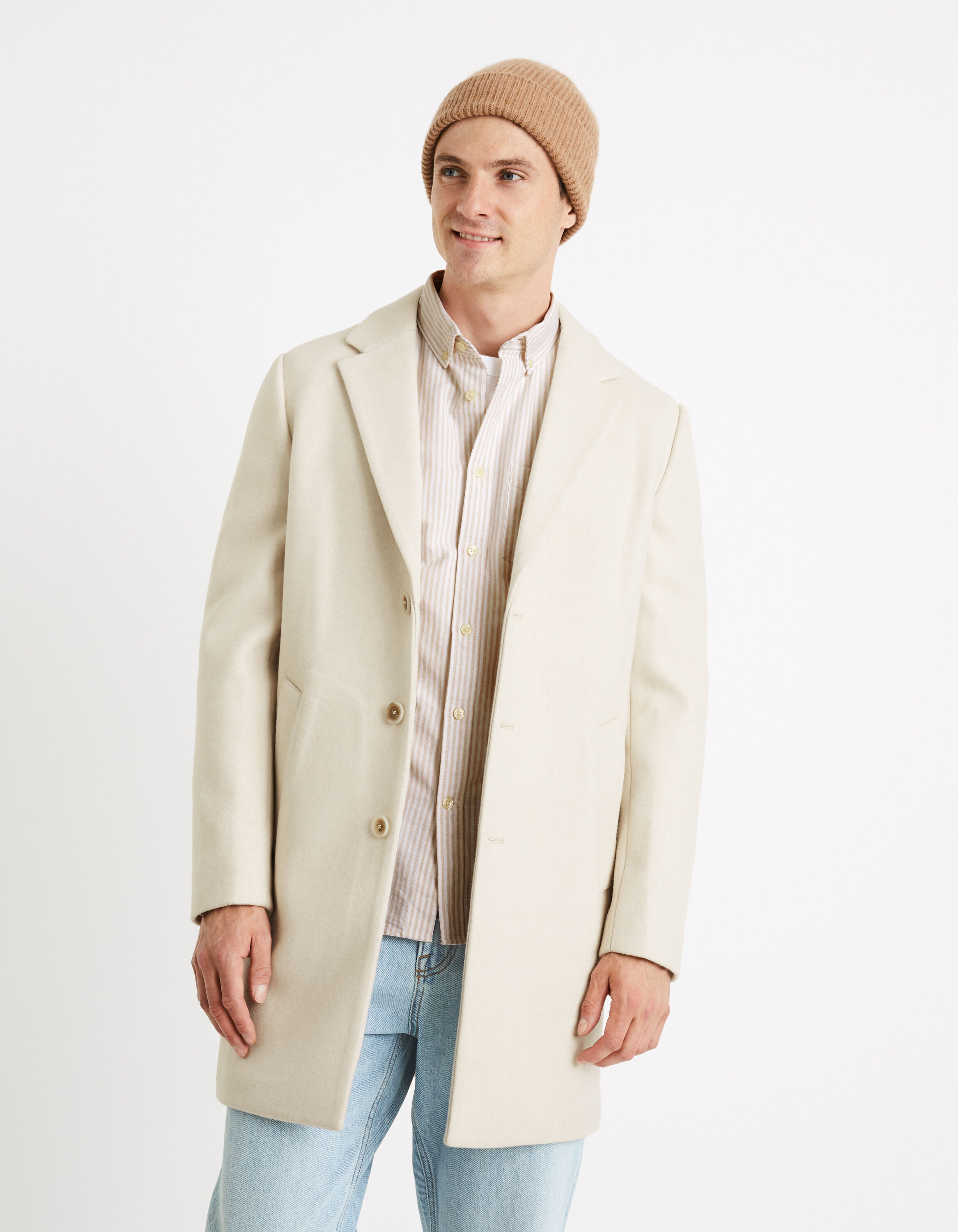 Manteau en maille - beige