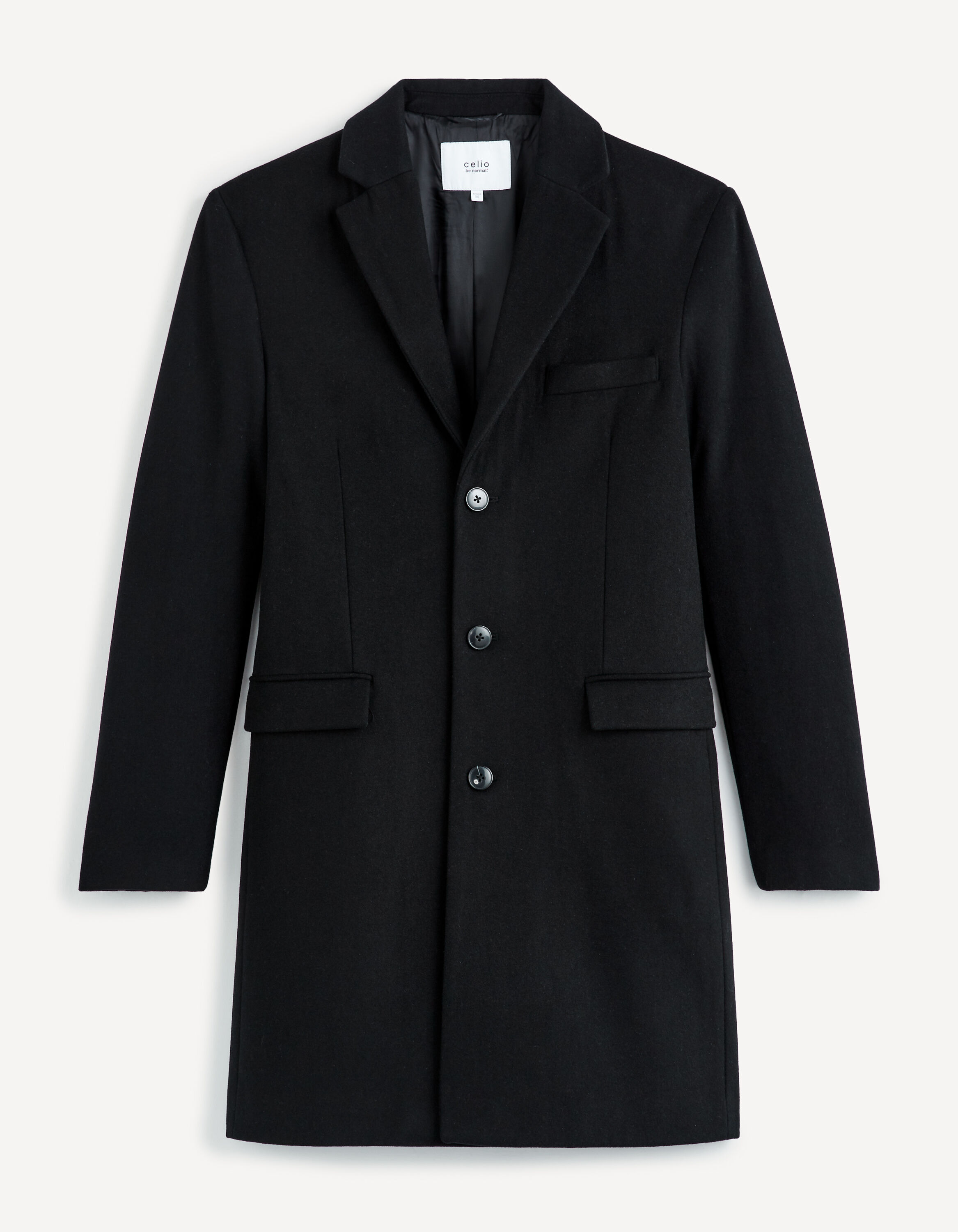 Manteau m&eacute;lange laine - noir