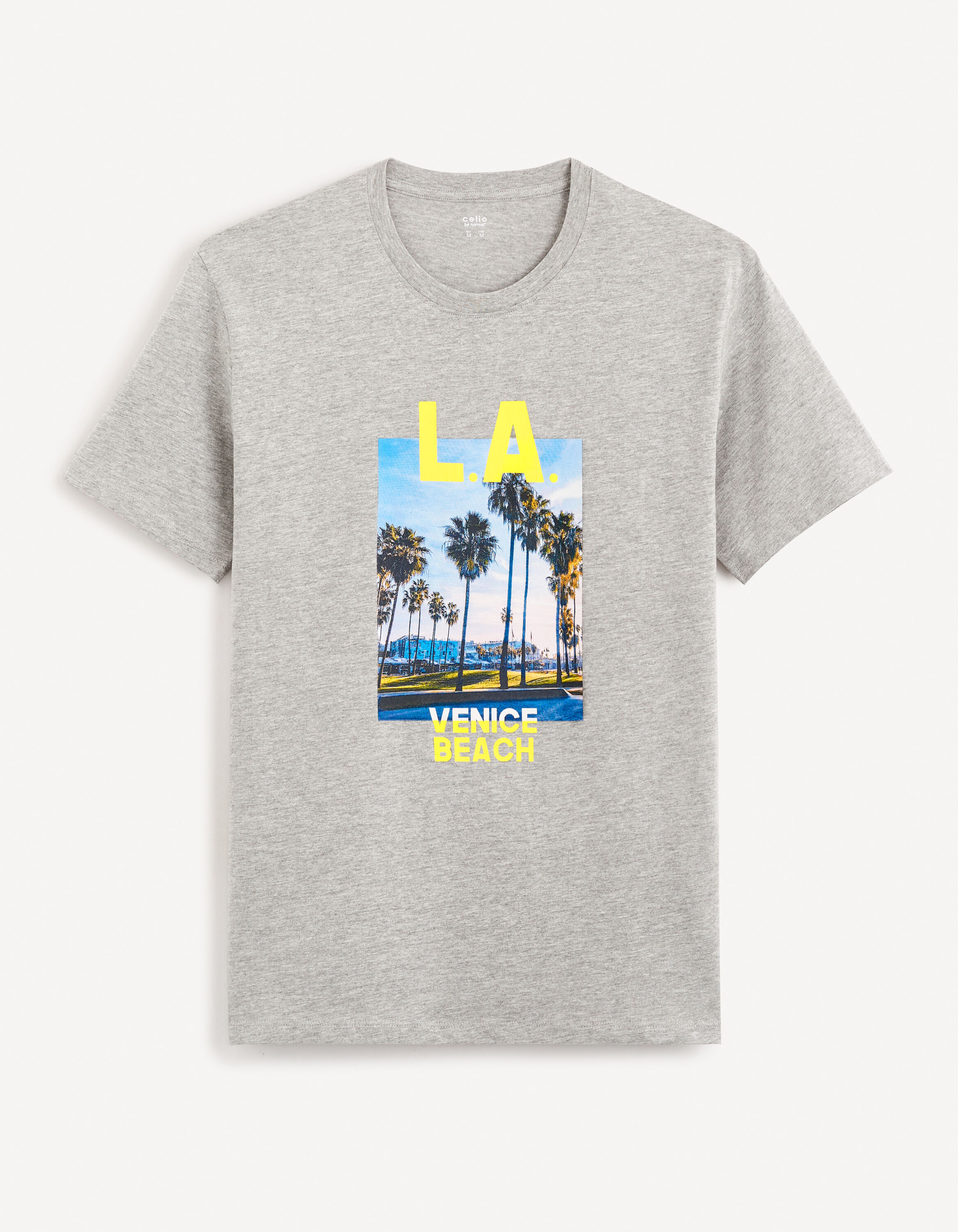 T-shirt col rond 100% coton - gris