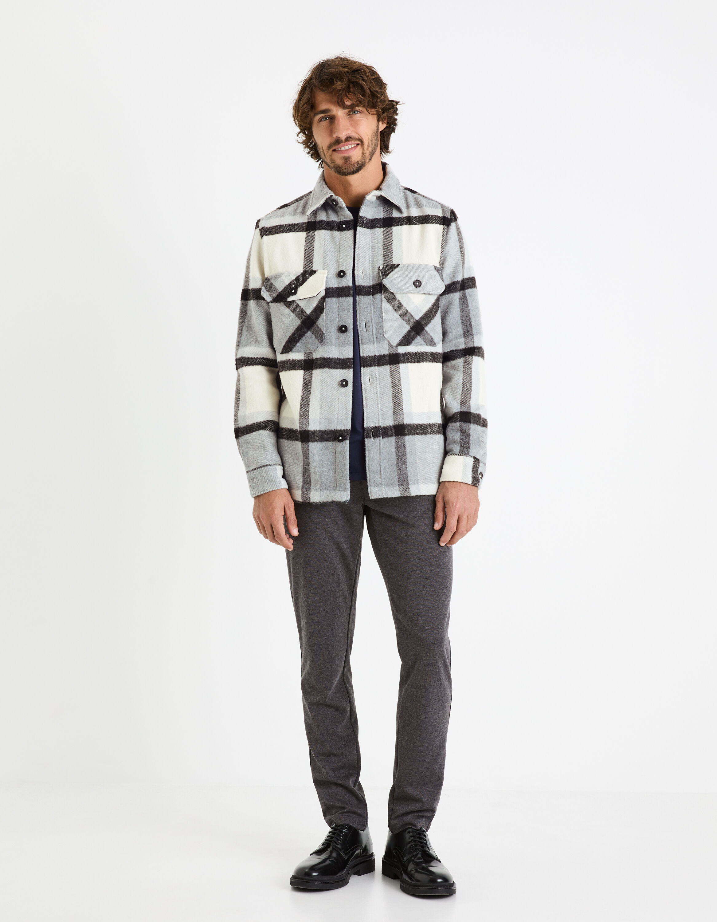 Pantalon chino en maille - anthracite