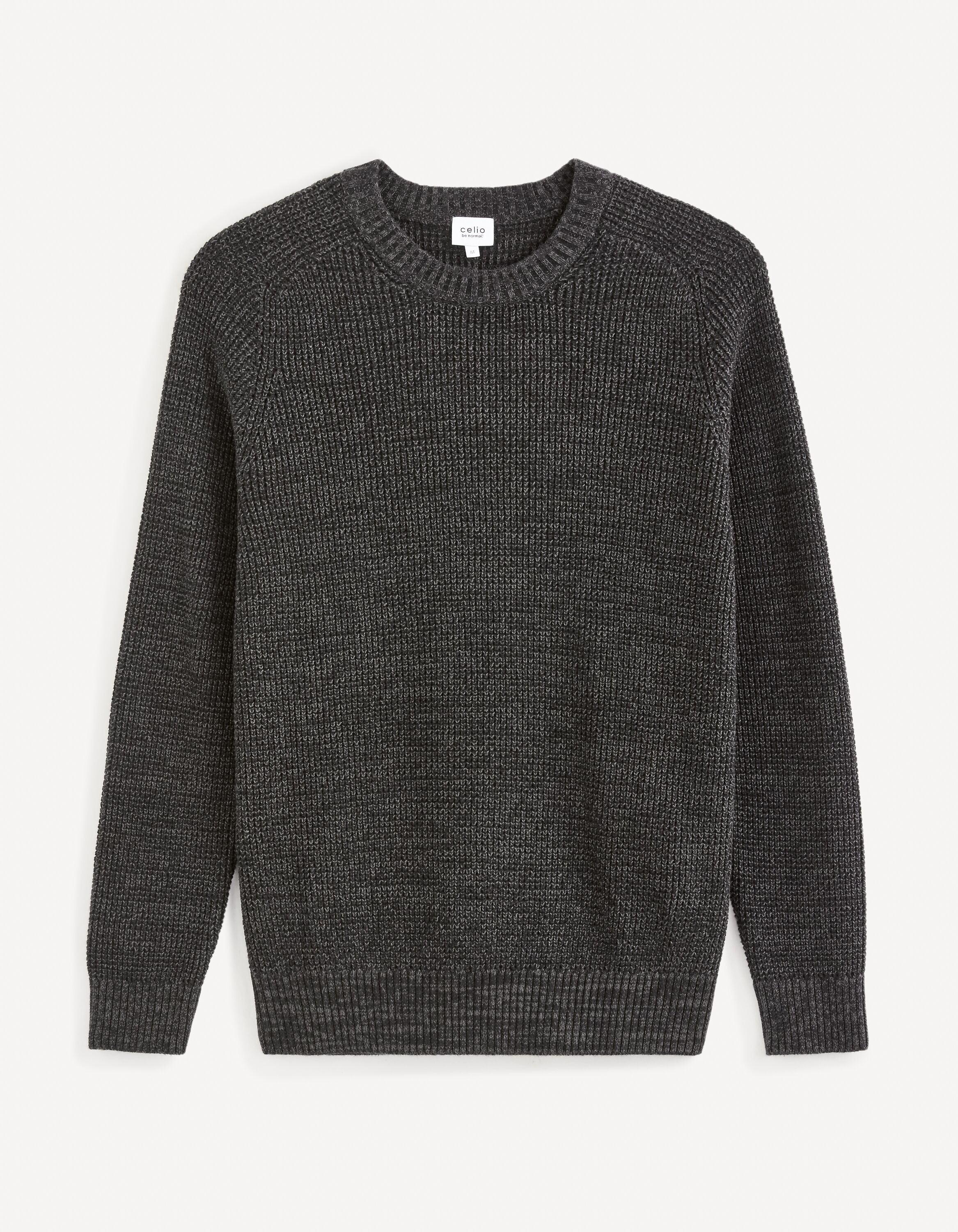Pull col rond 100% coton - noir