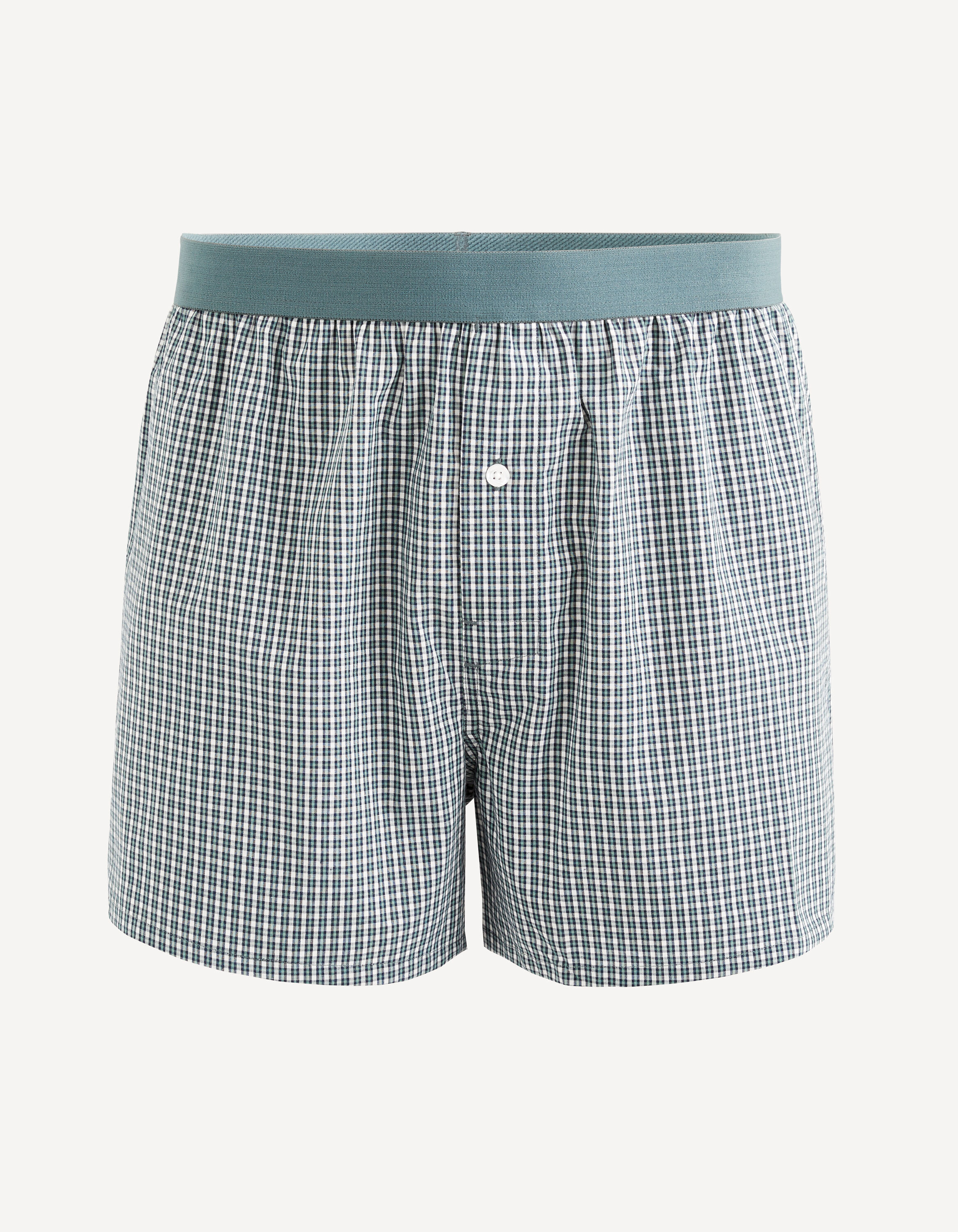 Cale&ccedil;on popeline 100% coton &agrave; carreaux - vert
