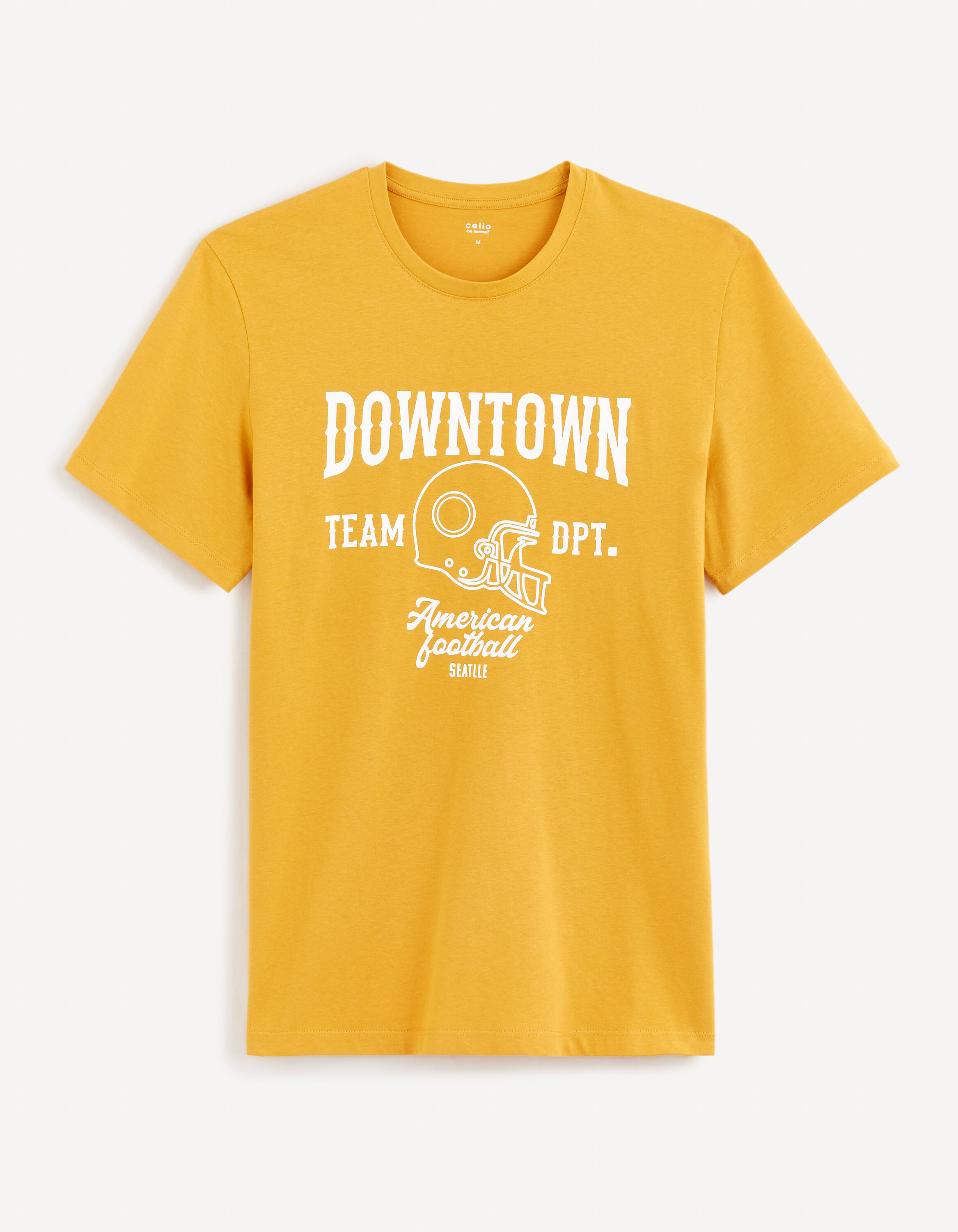 T-shirt col rond 100% coton - jaune