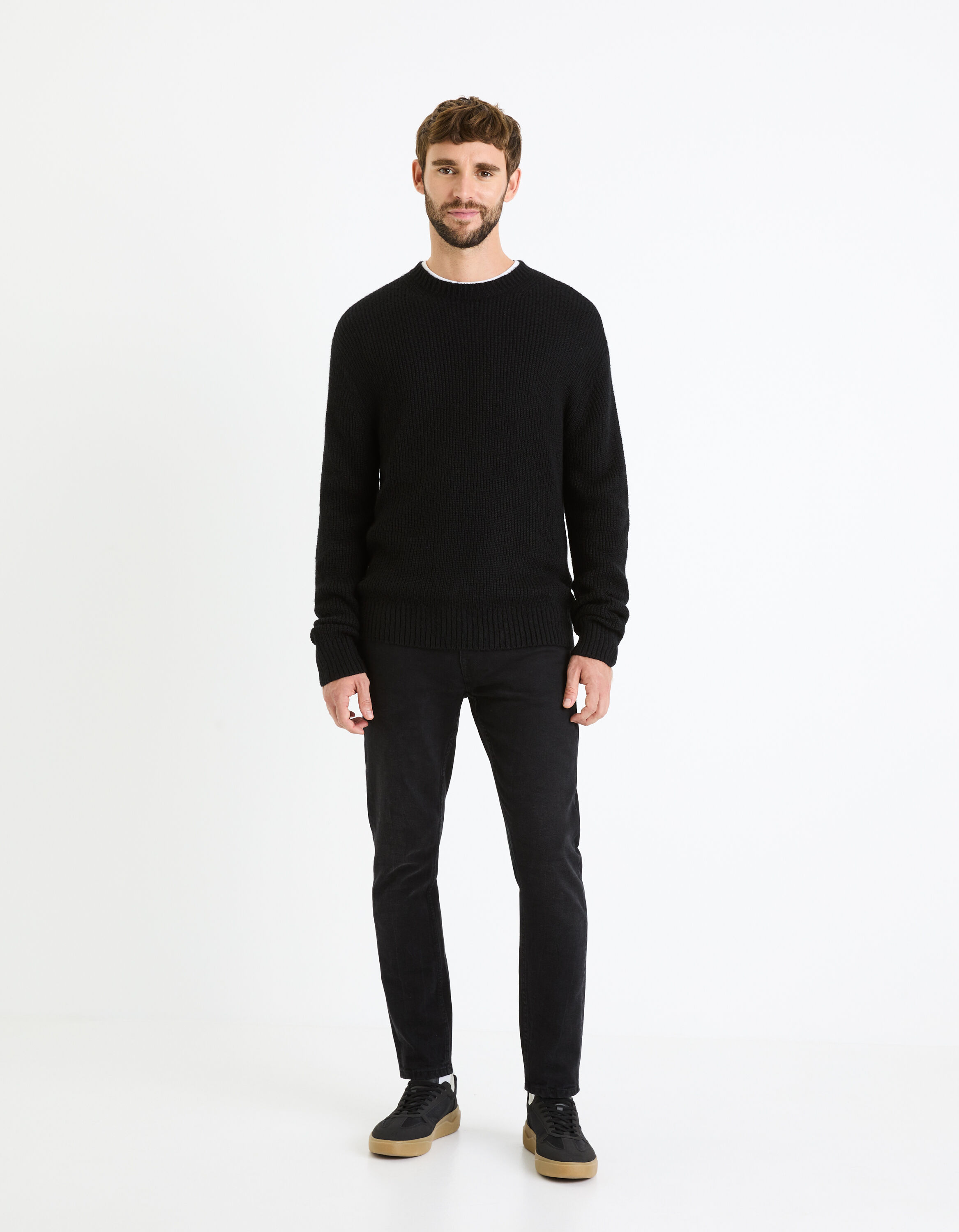 Pull col rond - noir