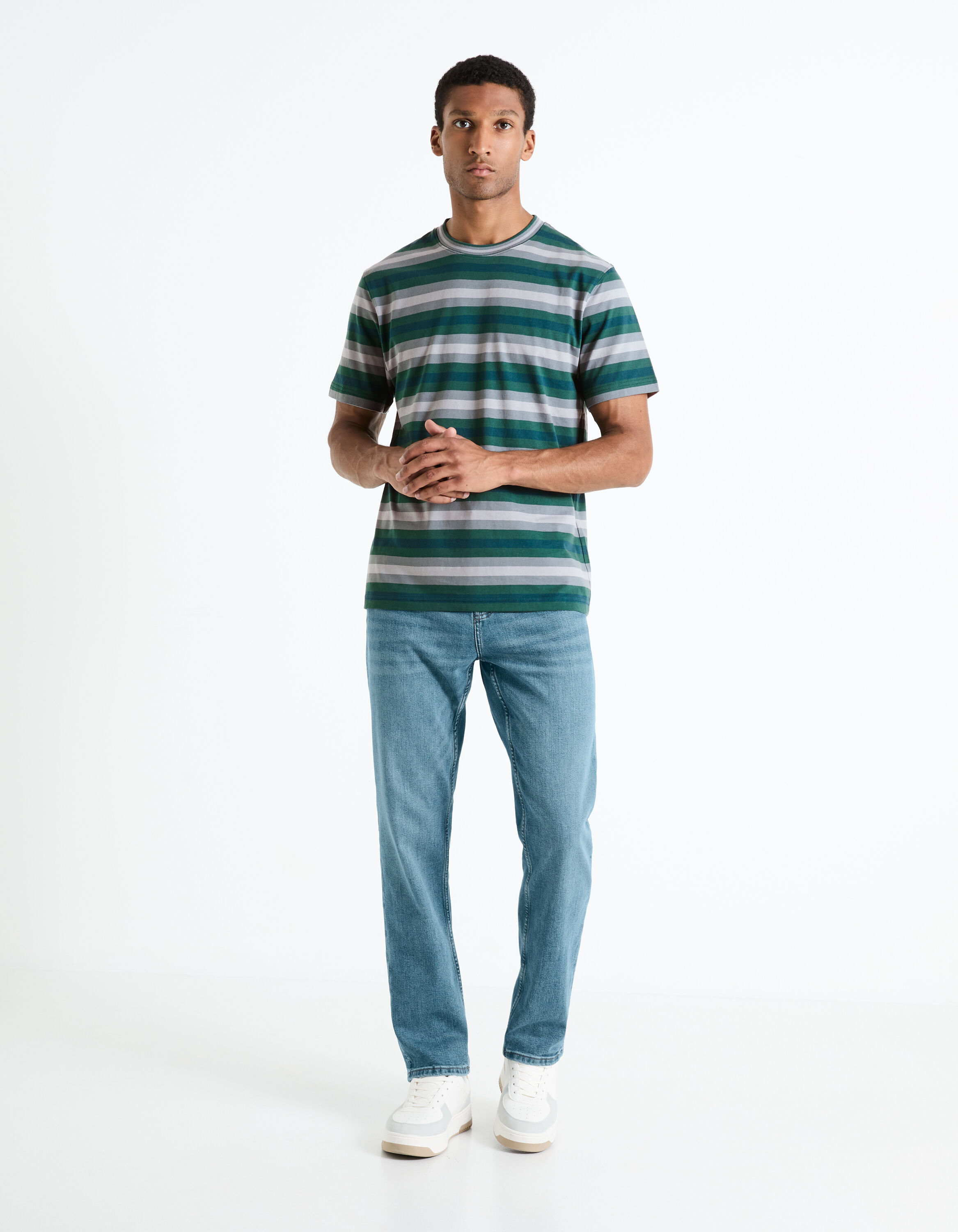 T-shirt col rond 100% coton - bleu