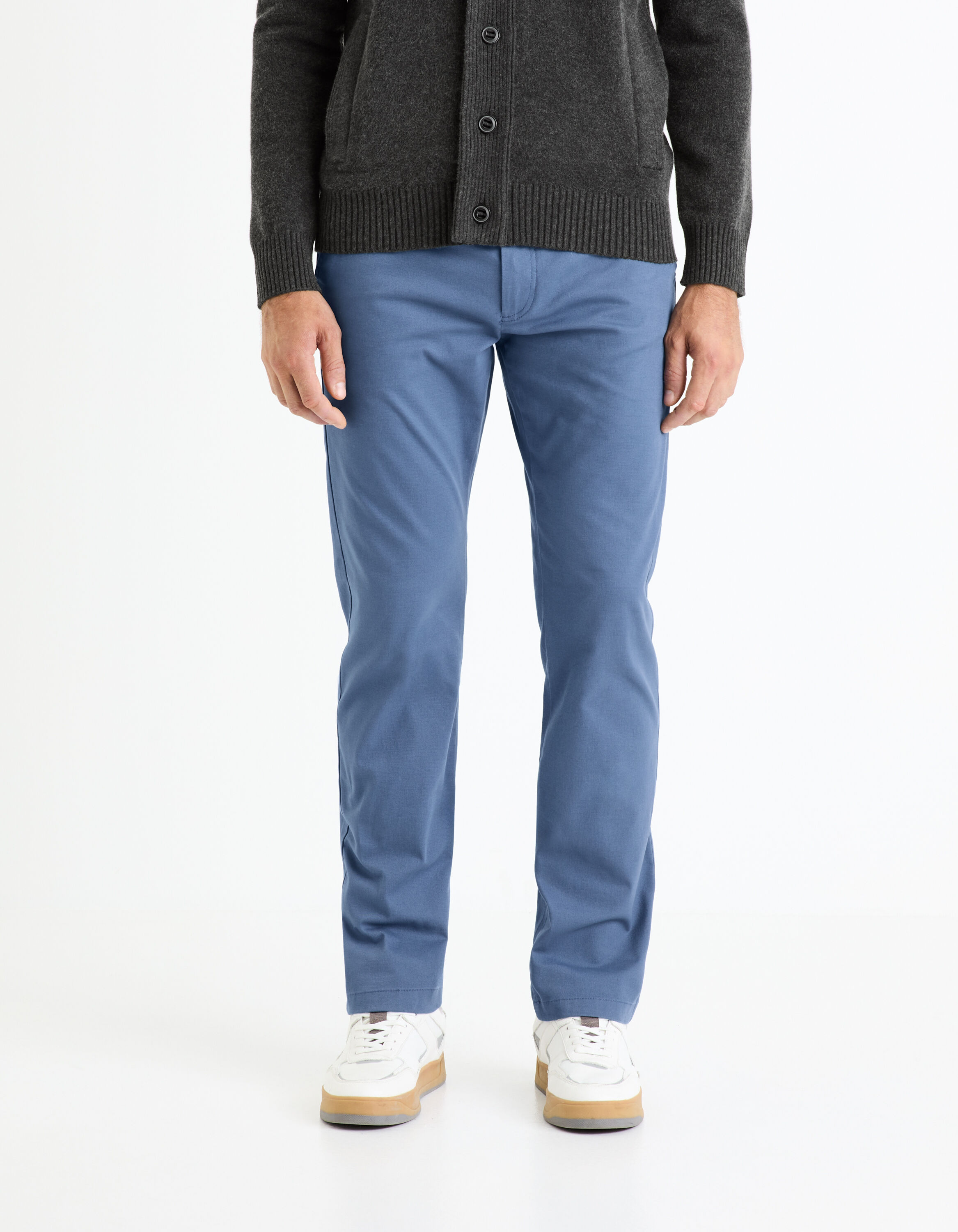Pantalon chino straight - bleu