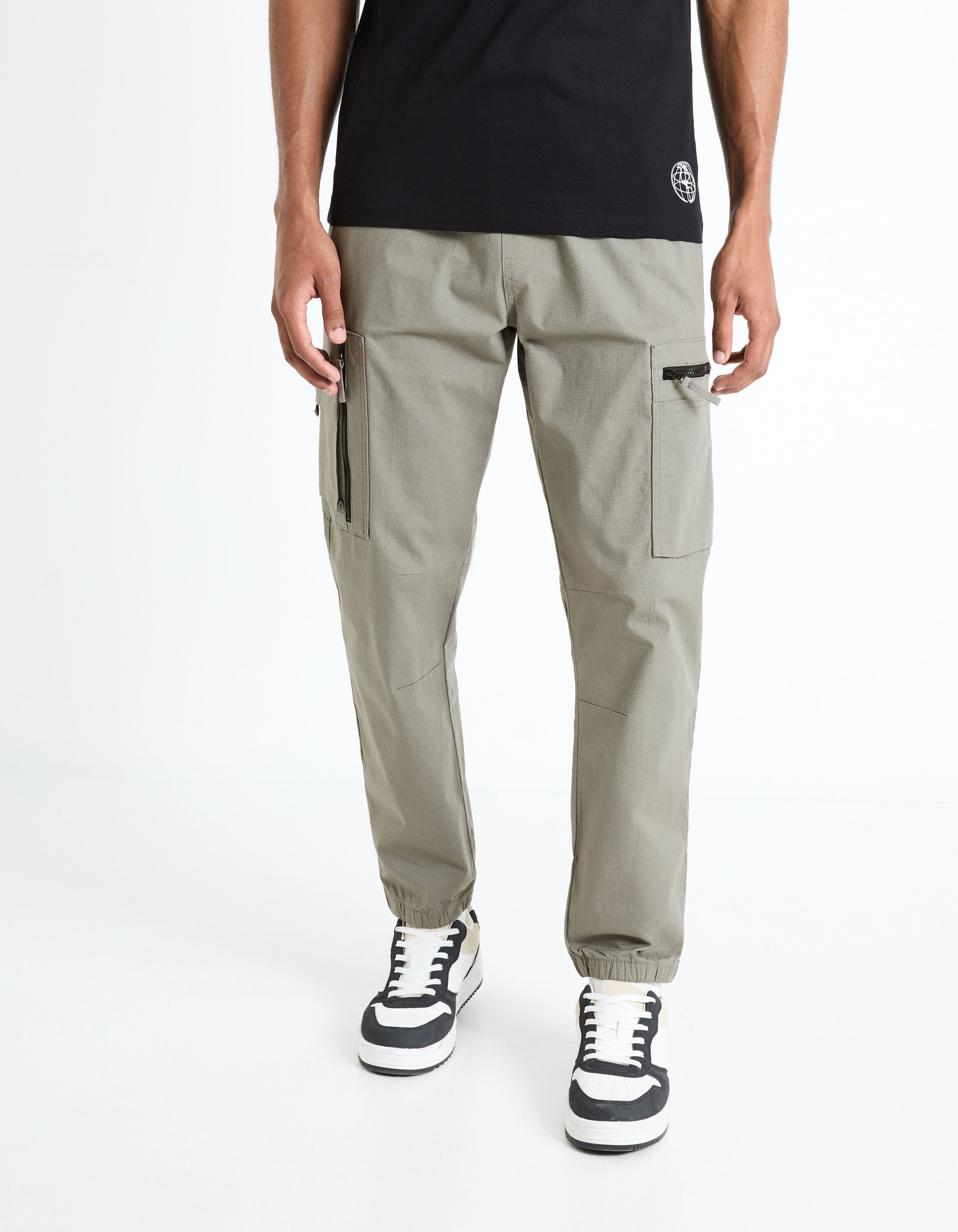 Pantalon cargo straight - gris moyen
