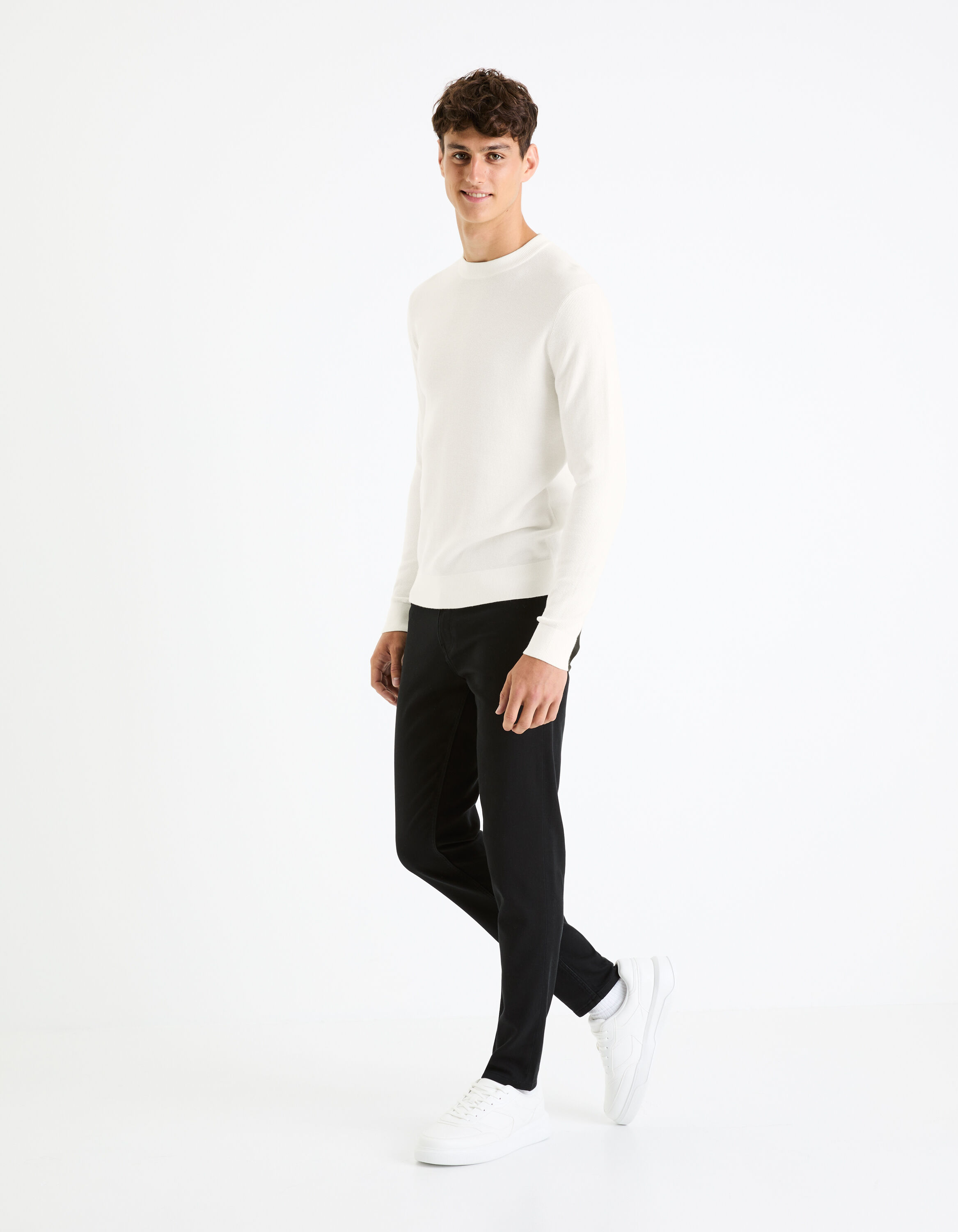 Pull col rond 100% coton - &iuml;&iquest;&frac12;cru