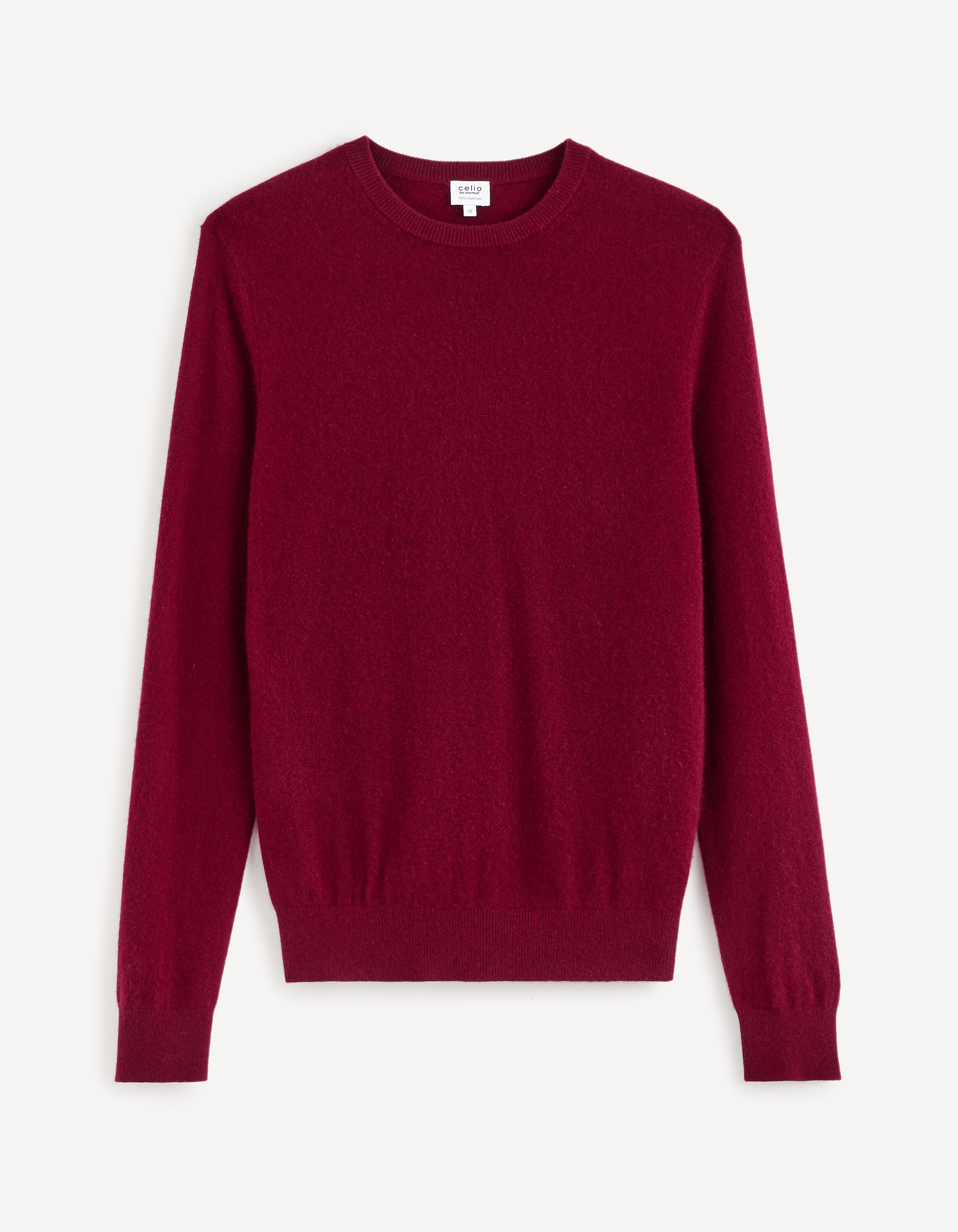 Pull col rond 100% cachemire - bordeaux