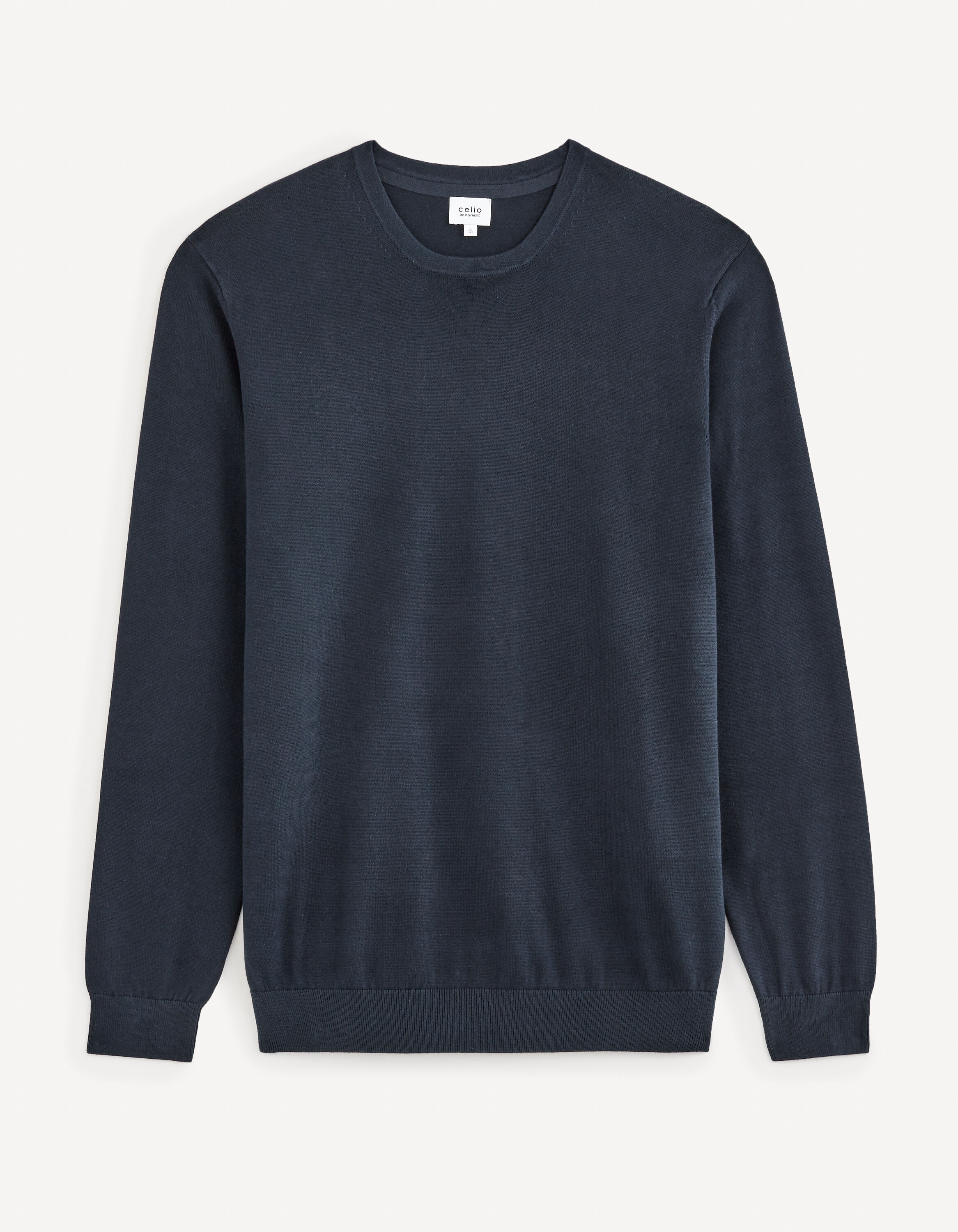 Pull col rond 100% coton - marine