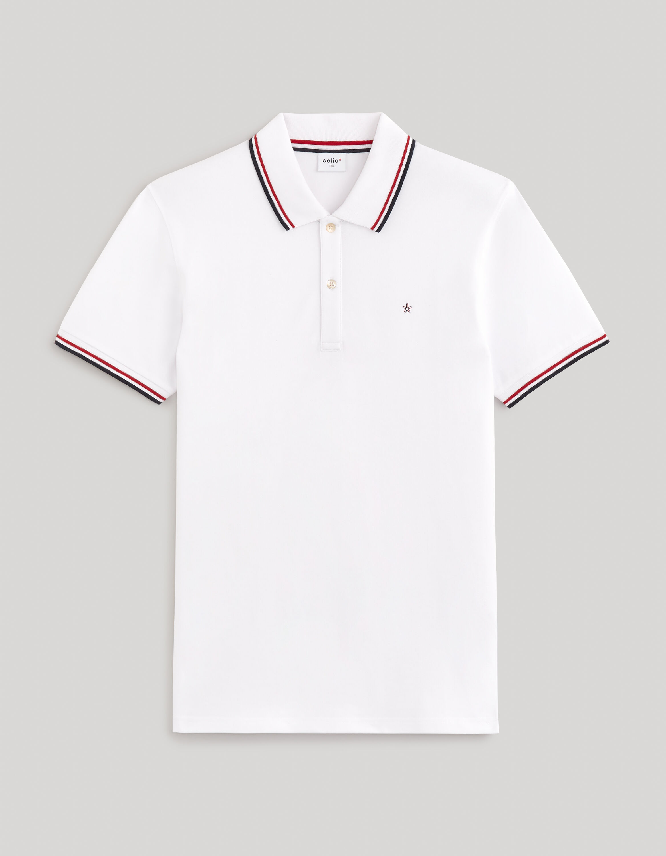 Polo piqu&eacute; en coton &eacute;lasthanne - blanc