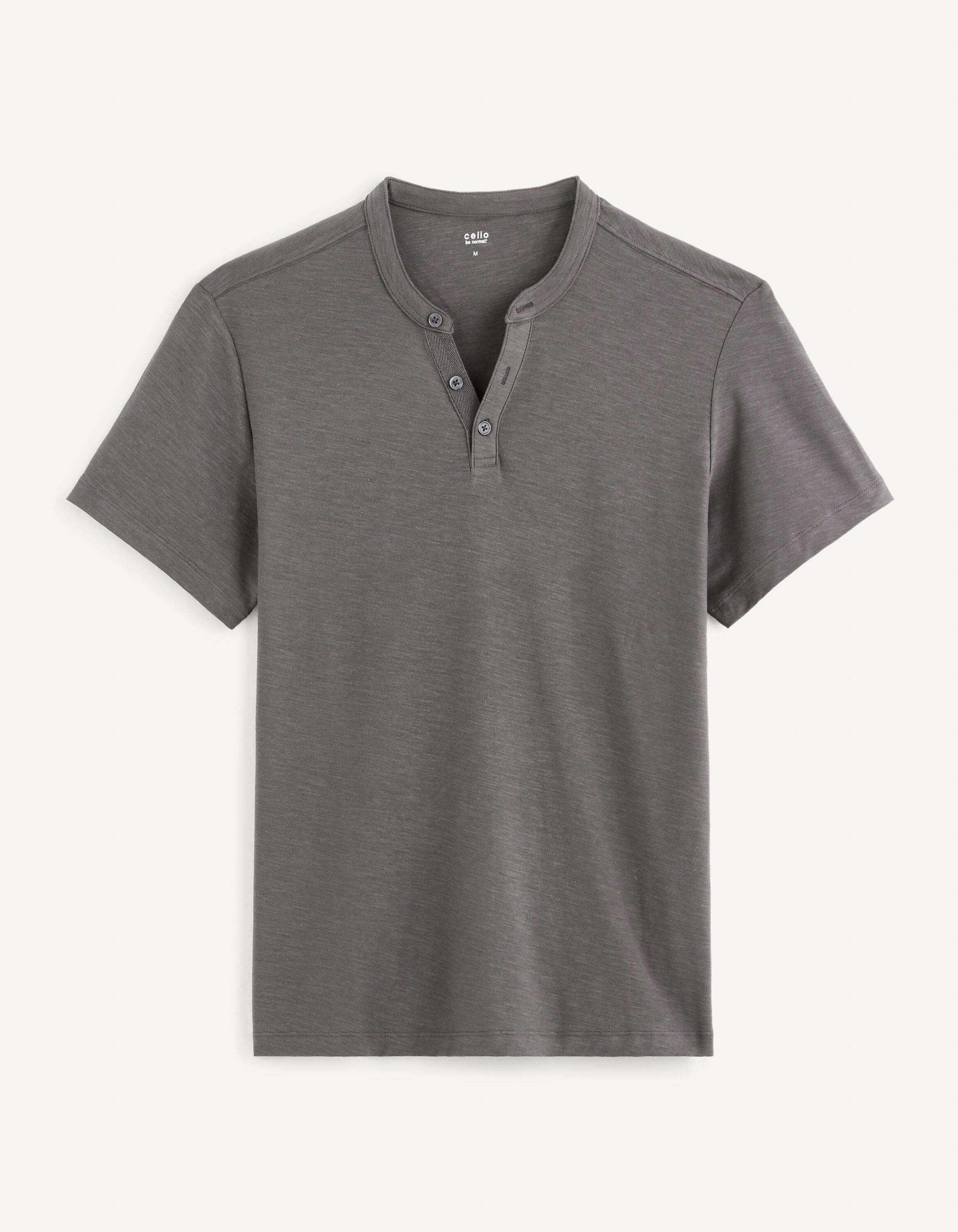 T-shirt col rond 100% coton - anthracite