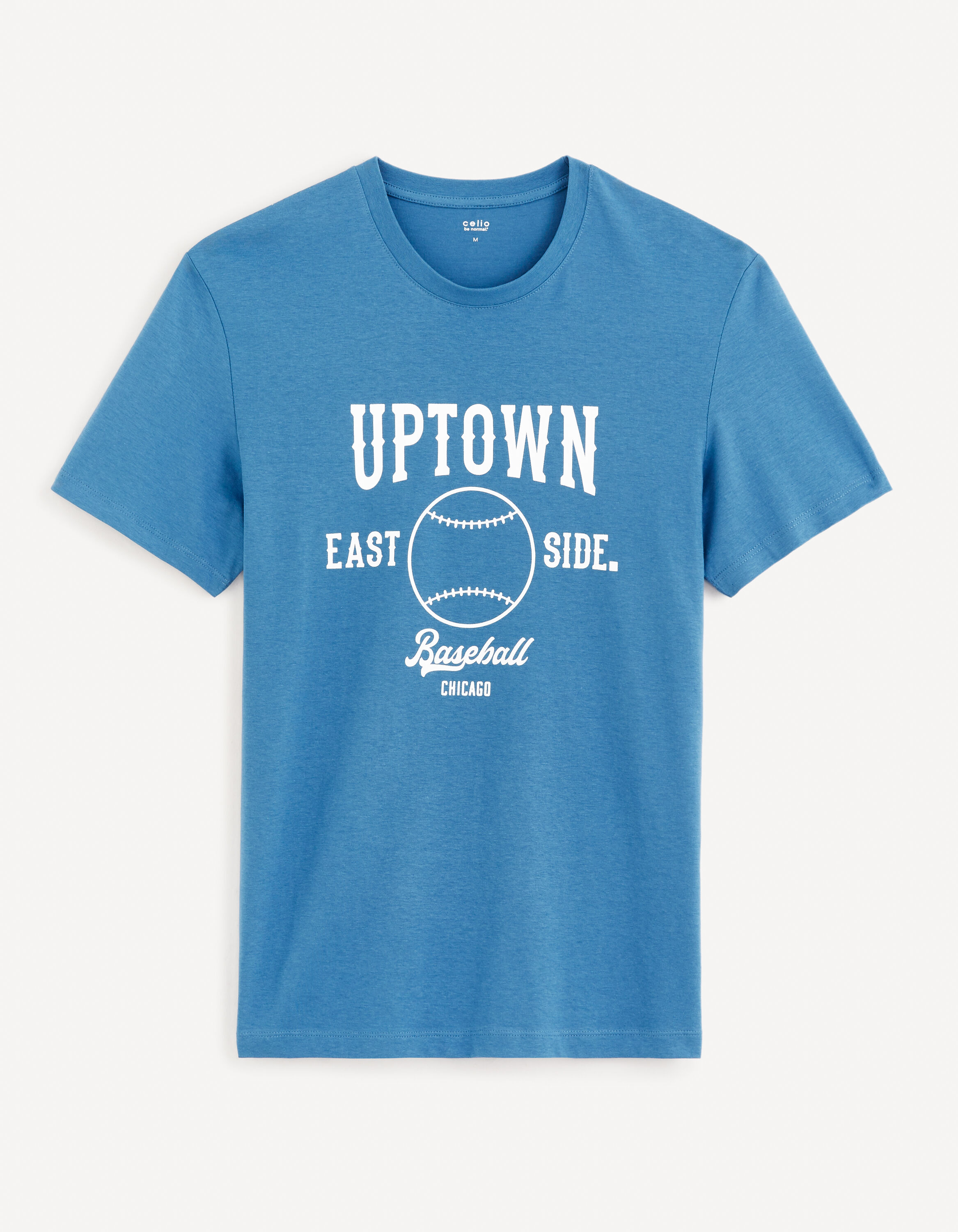 T-shirt col rond 100% coton - bleu