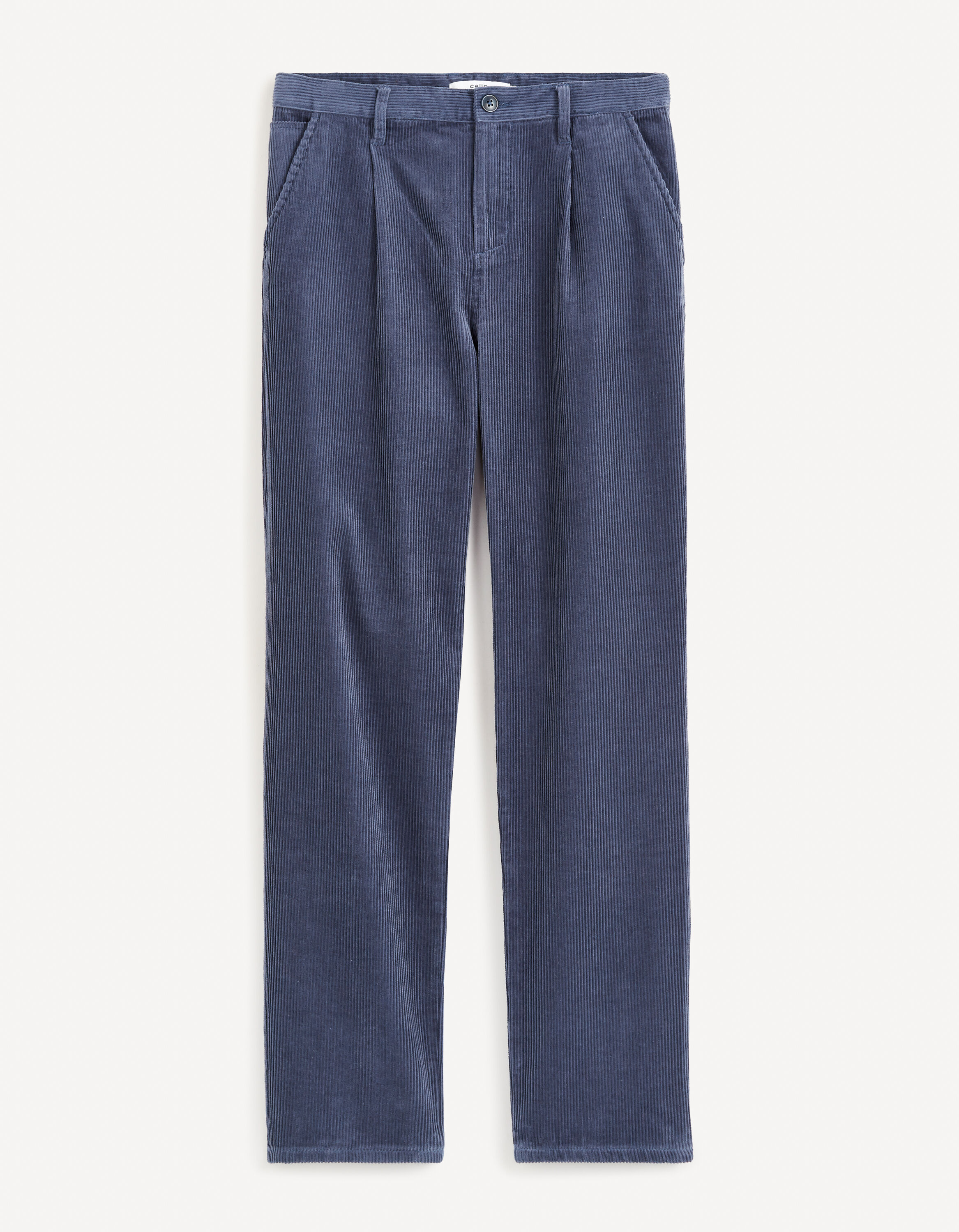 Pantalon relax en velours - bleu gris