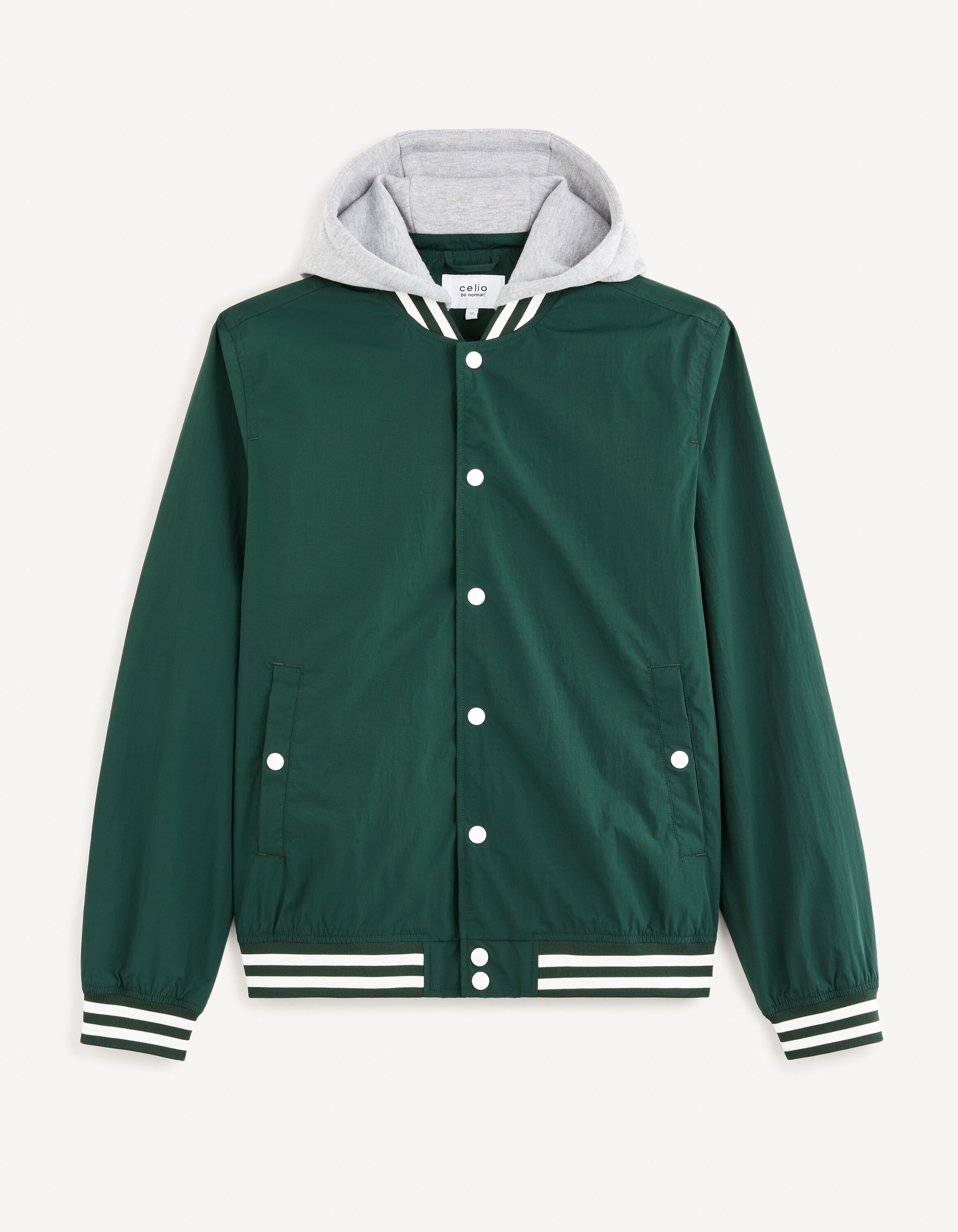 Blouson teddy &agrave; capuche - vert