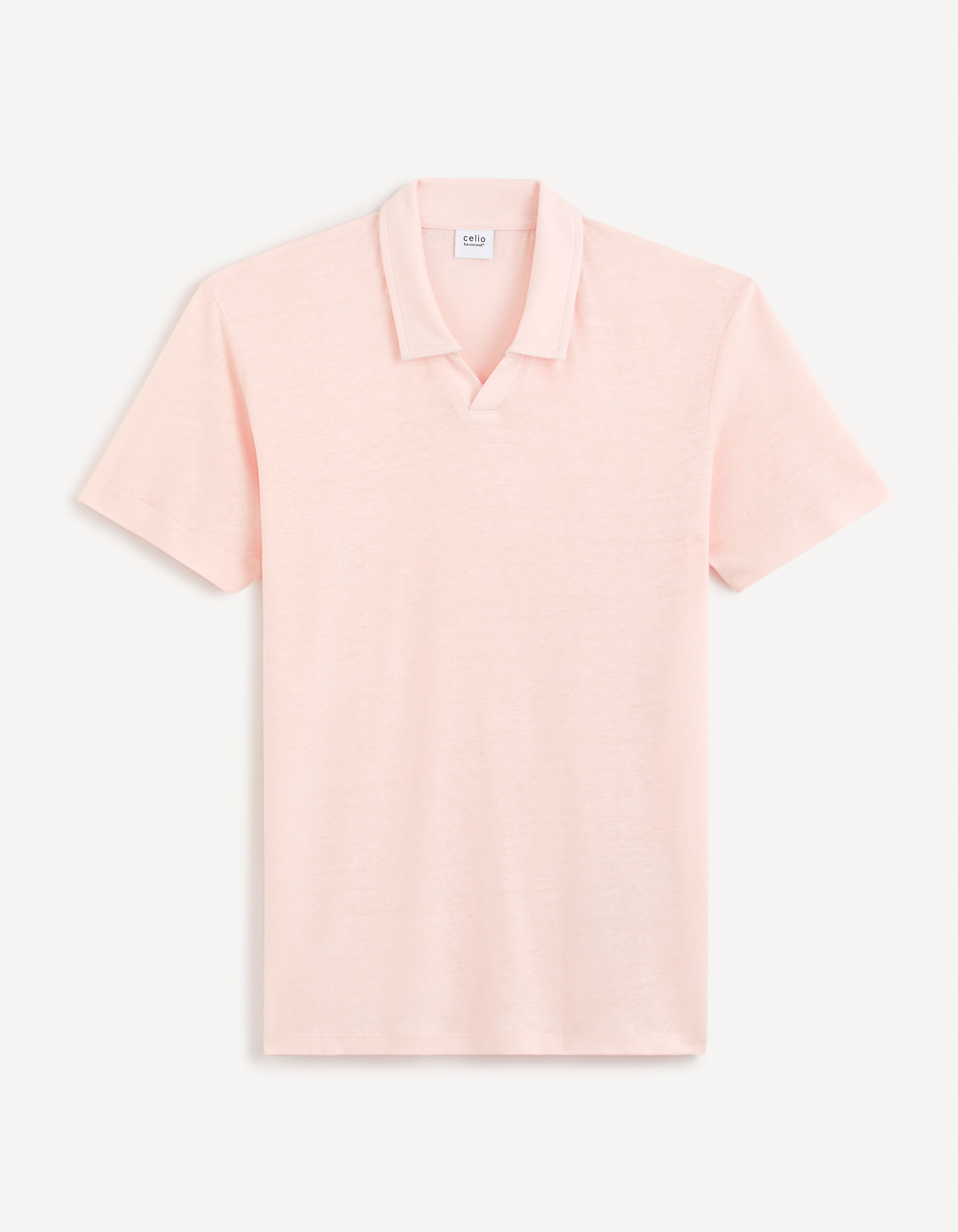 Polo lin m&eacute;lang&eacute; - rose