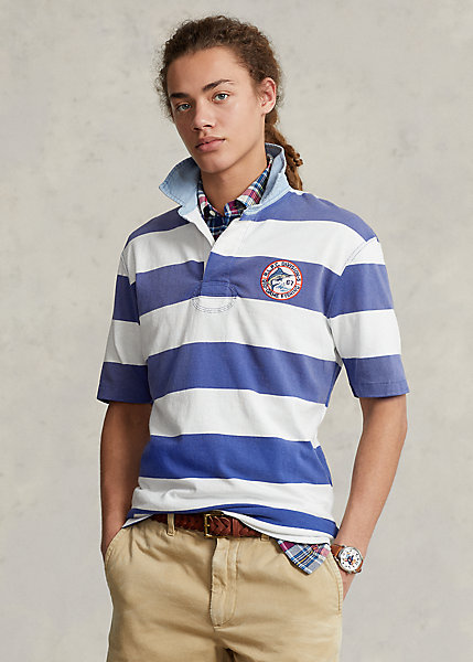 Classic Fit Striped Jersey Rugby Shirt