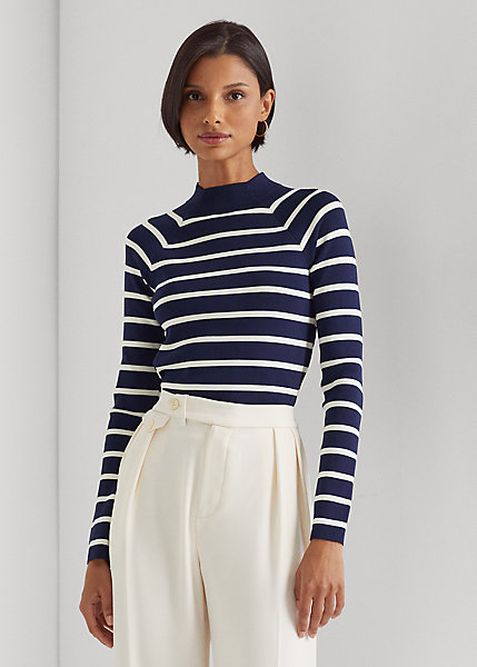 Striped Mockneck Sweater