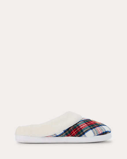 Plaid Logo Slipper