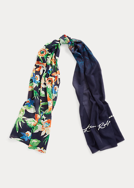 Emma Floral Cotton Wrap Scarf