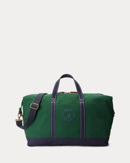 Logo-Embroidered Canvas Duffel