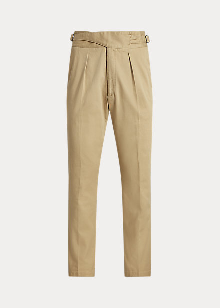 Pleated Washed Chino Suit Trouser