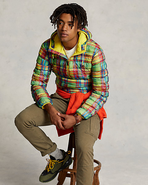 Plaid Packable Water-Repellent Jacket