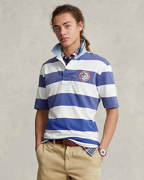 Classic Fit Striped Jersey Rugby Shirt