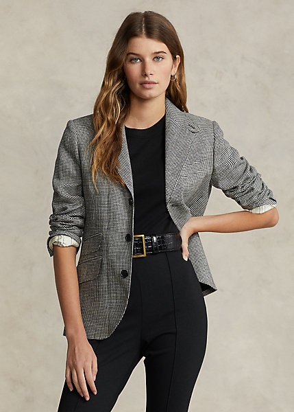 Houndstooth Tweed Hacking Blazer