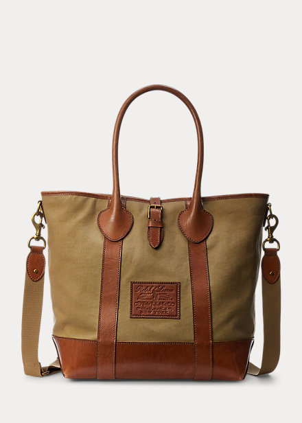 Heritage Leather-Trim Canvas Tote
