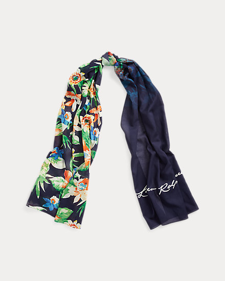 Emma Floral Cotton Wrap Scarf