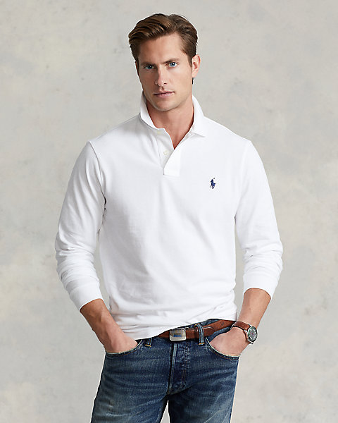 Mesh Long-Sleeve Polo Shirt – All Fits