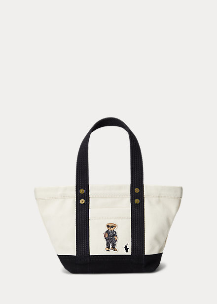 Canvas Small Polo Bear Tote